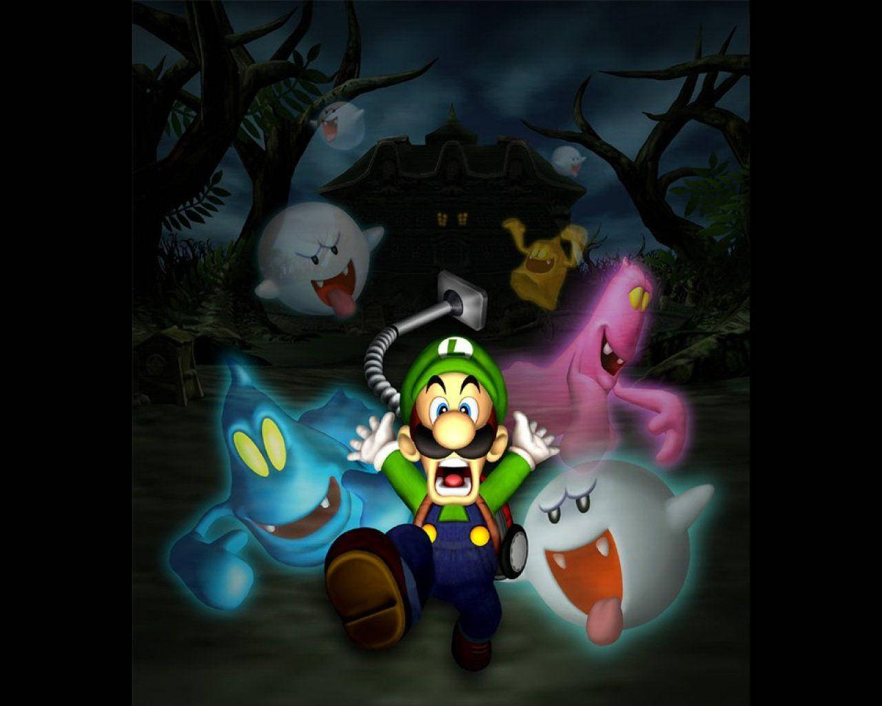 Luigi's Mansion 3 Luigi Running Away From Ghosts Wallpaper