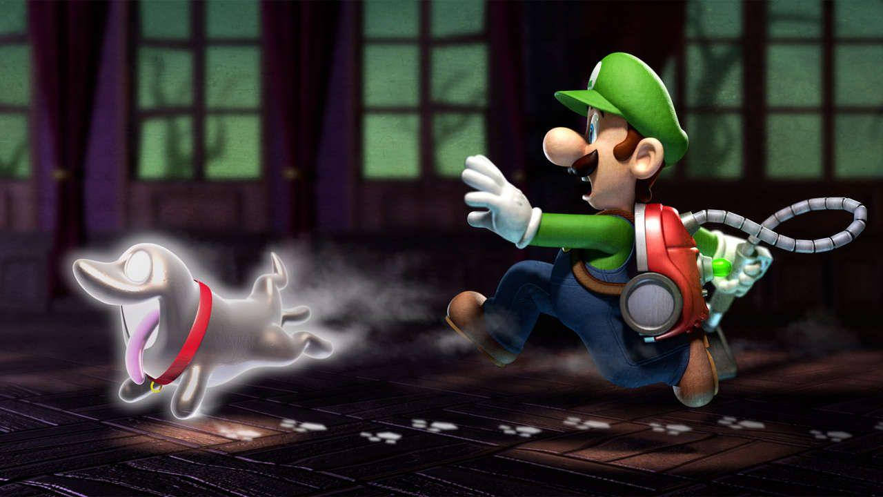 Luigi's Mansion 3 Luigi Running With Polterpup Wallpaper