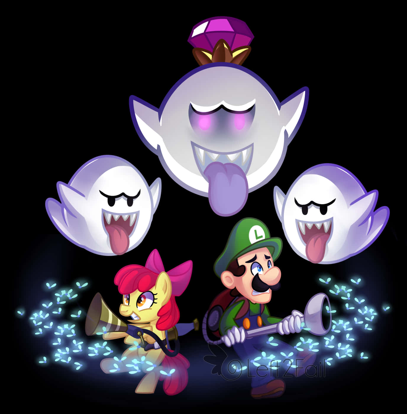 Luigi_and_ Friends_ Haunted_ Adventure PNG