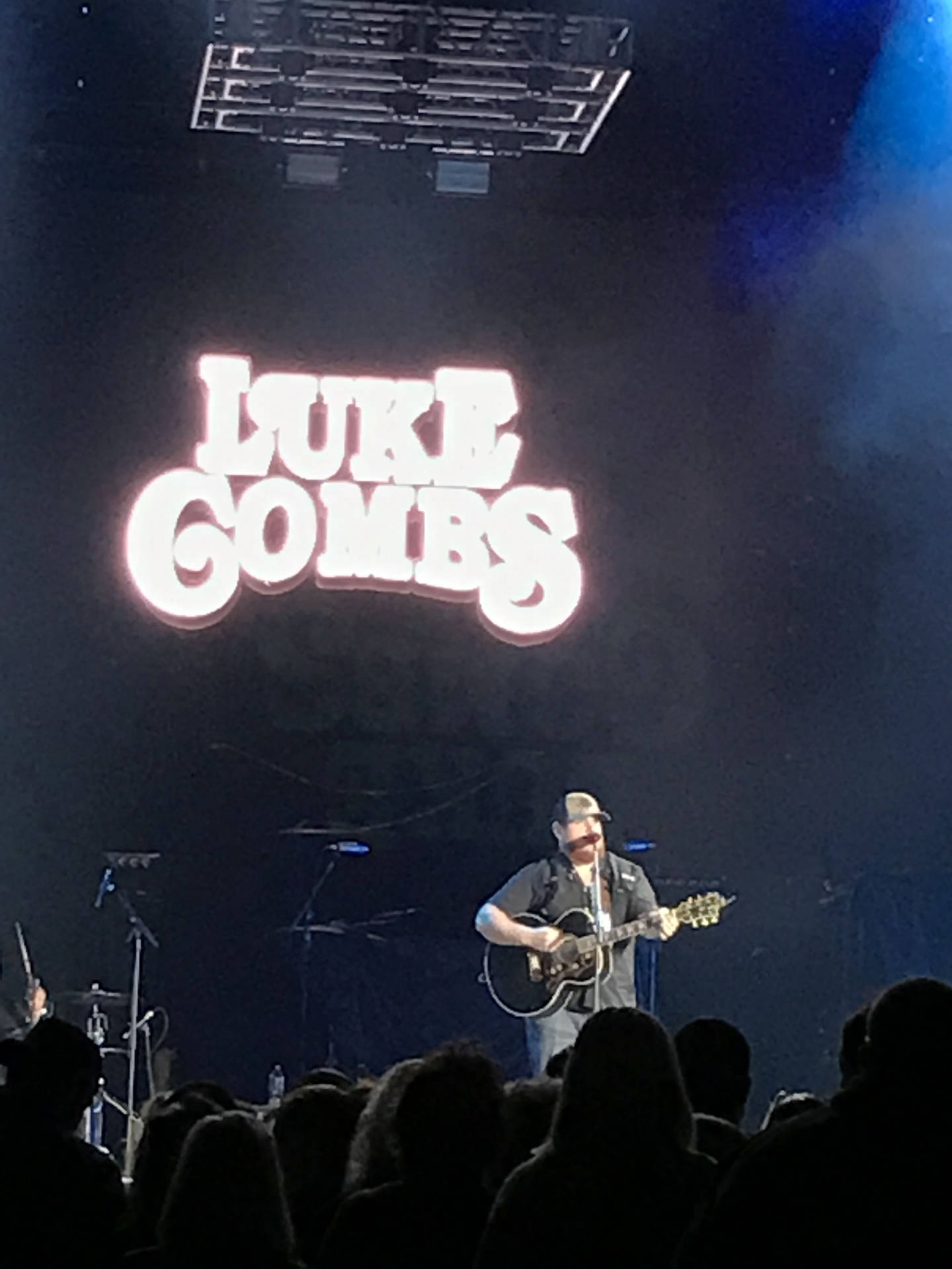 Luke Gomes On Stage At A Concert Wallpaper