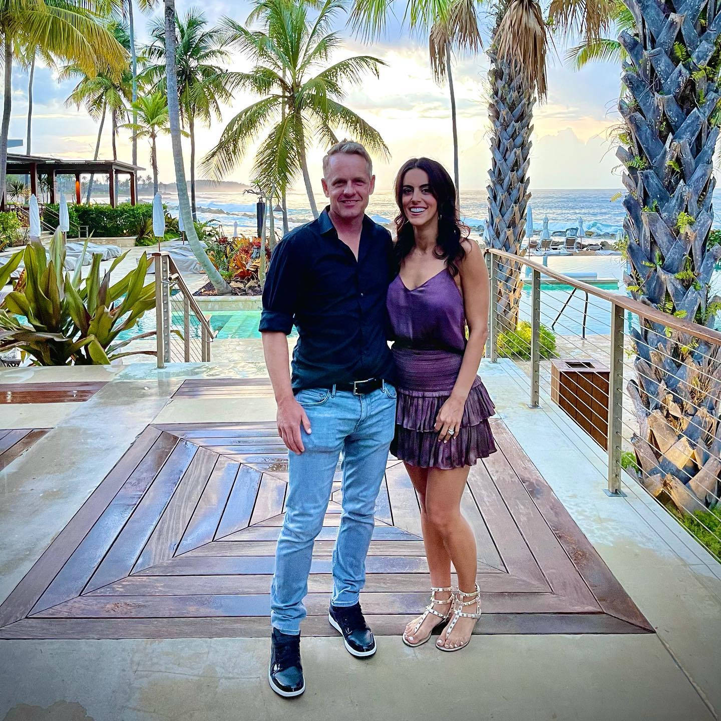 Luke Donald And Wife In A Resort Wallpaper