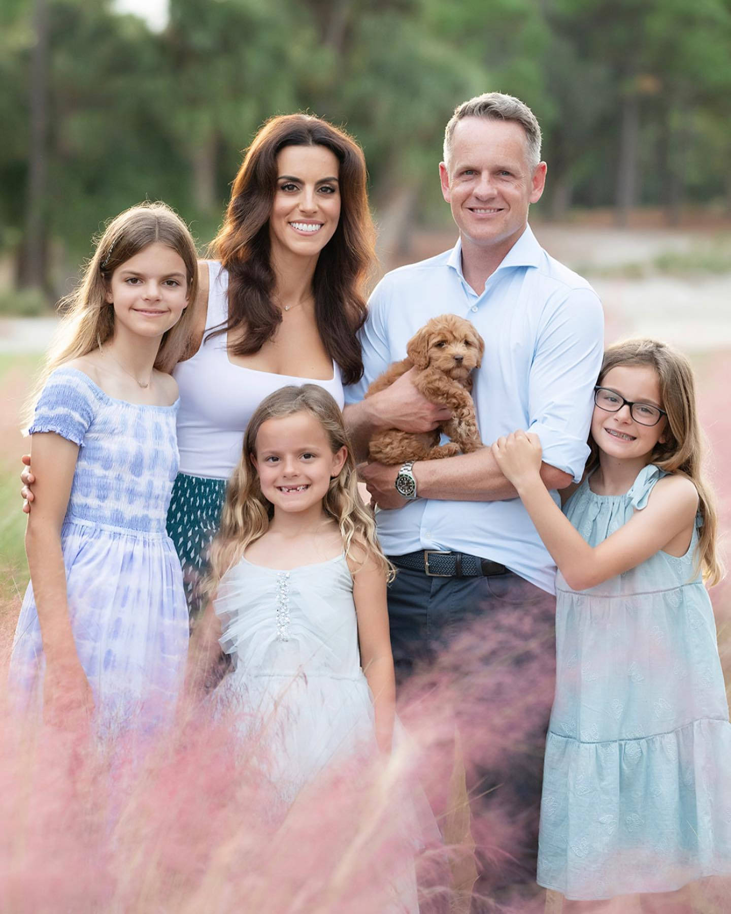 Luke Donald Family With Cute Puppy Wallpaper