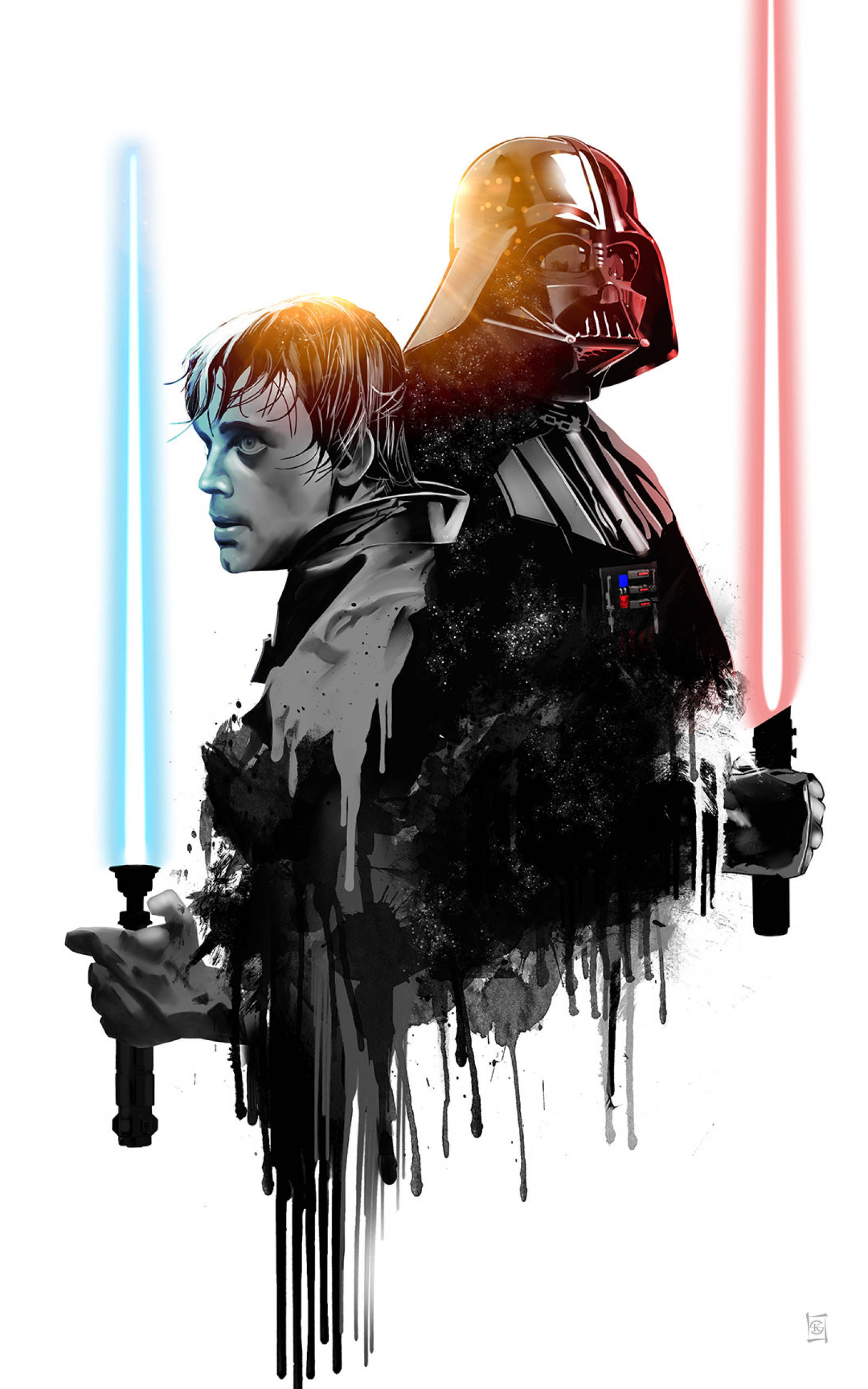 Luke Skywalker And Darth Vader Star Wars Tablet Wallpaper