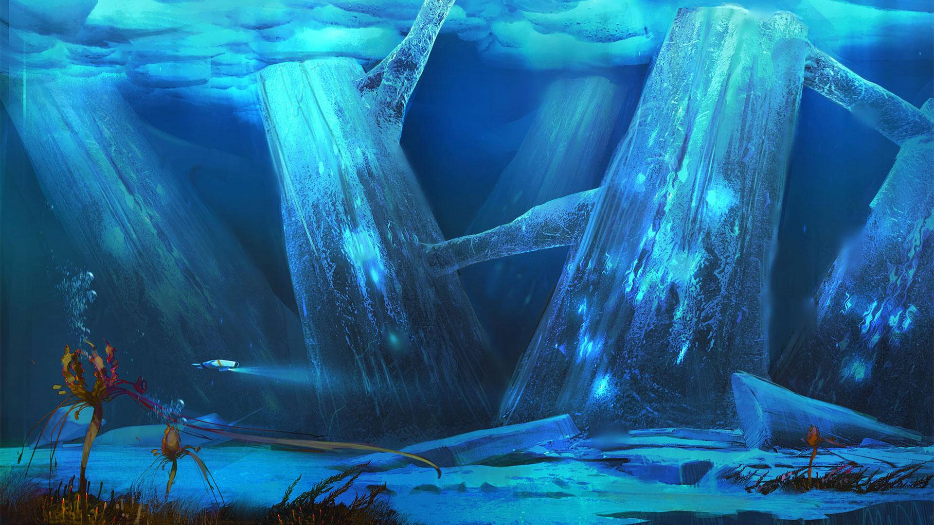 Explore the icy depths of Subnautica Wallpaper