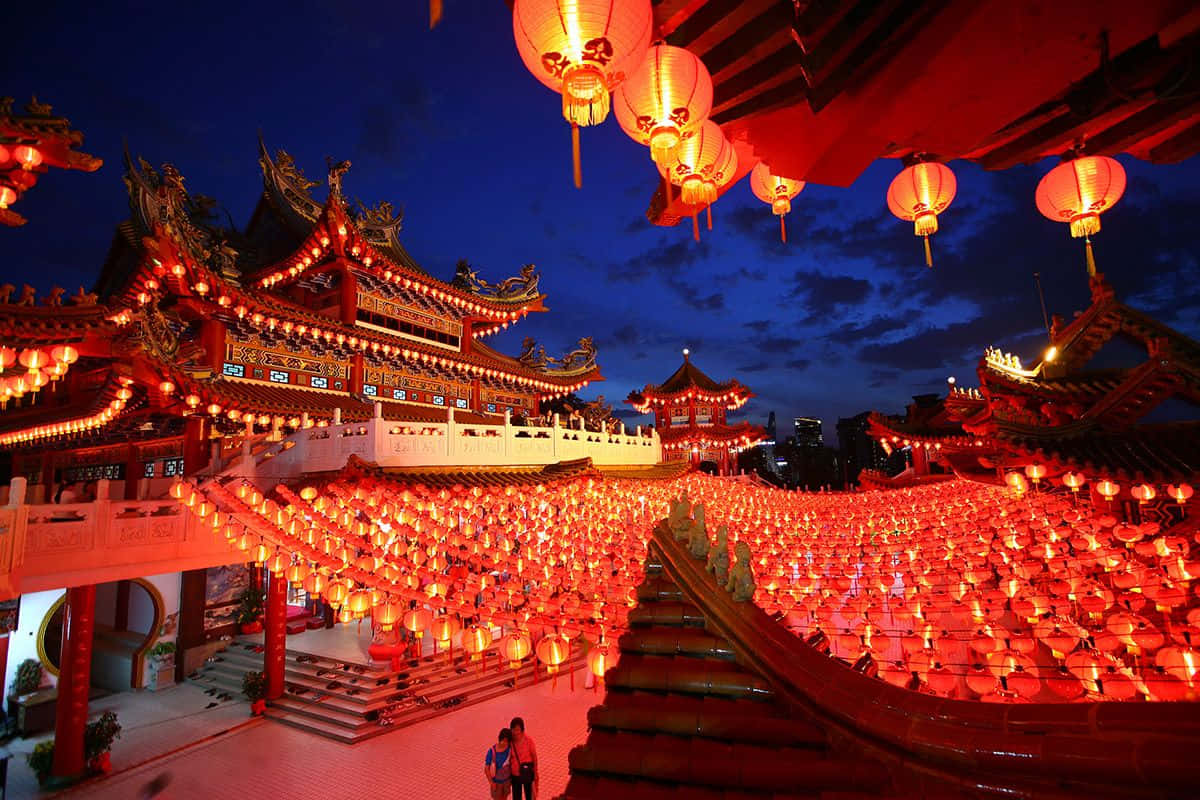Luminosaslinternas Rojas Iluminan Las Celebraciones Del Año Nuevo Chino.