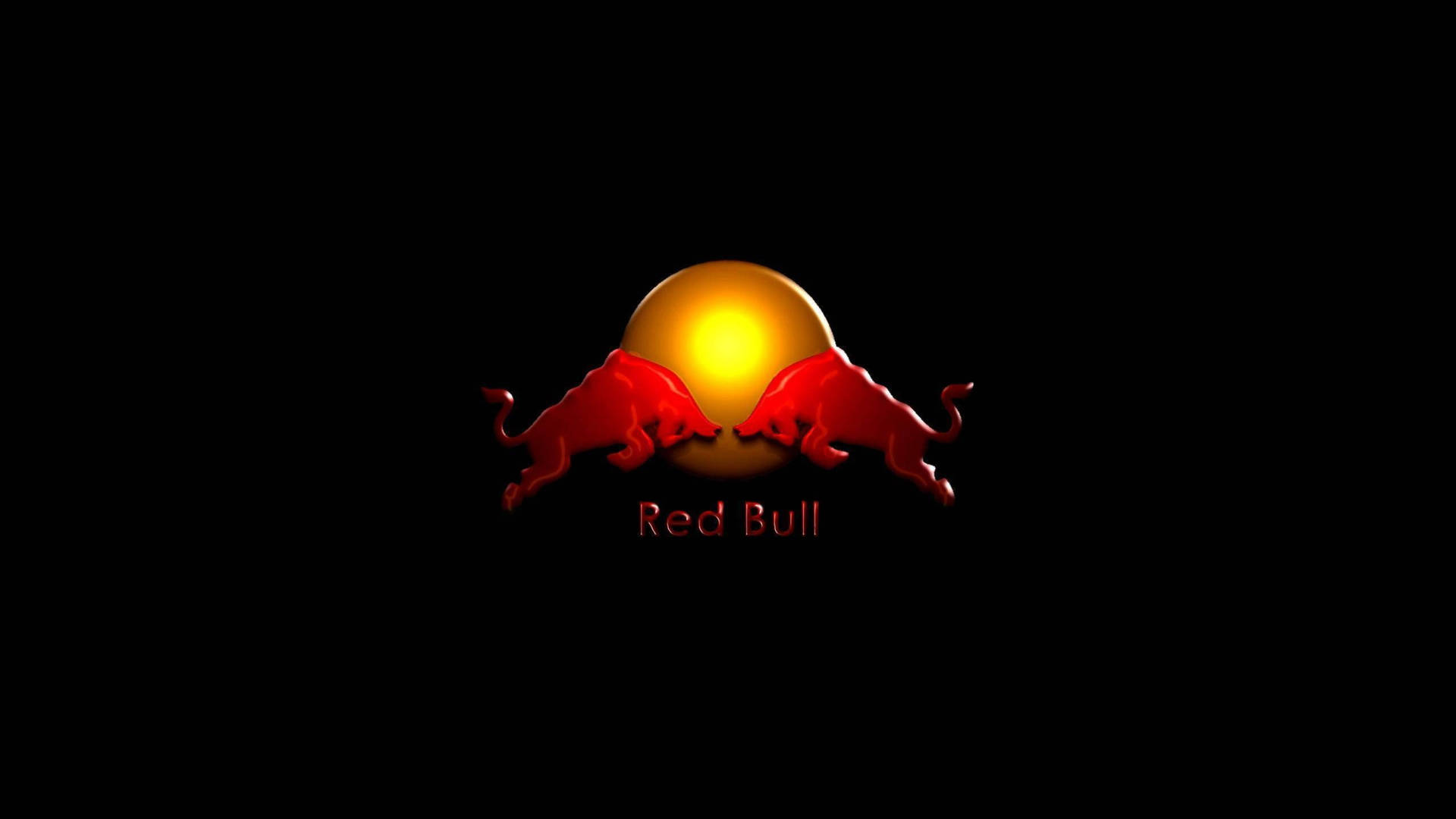 Glødende 3D Red Bull dronninger stråler over modellen. Wallpaper