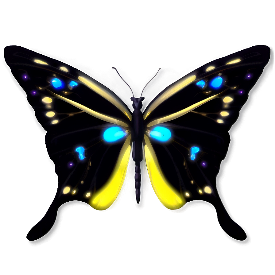 Luminous Black Butterfly Png 42 PNG