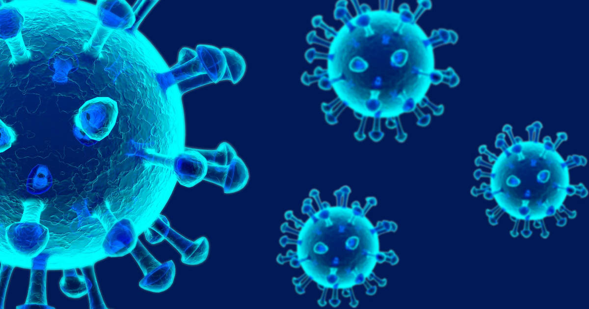 Luminous Blue Coronavirus Background