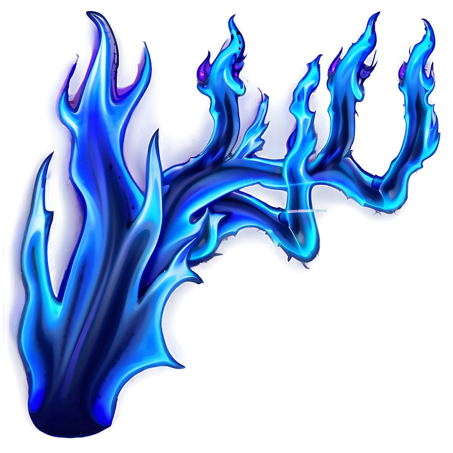 Luminous Blue Flames Png Wgt PNG