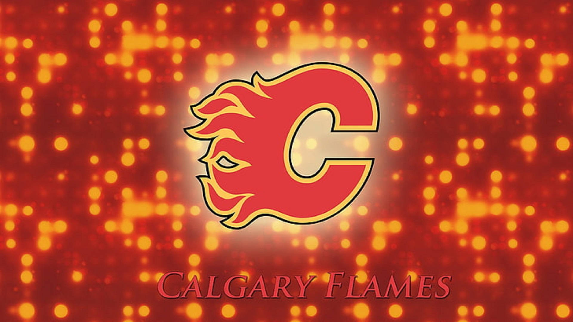 Luminous Calgary Flames Logo Wallpaper
