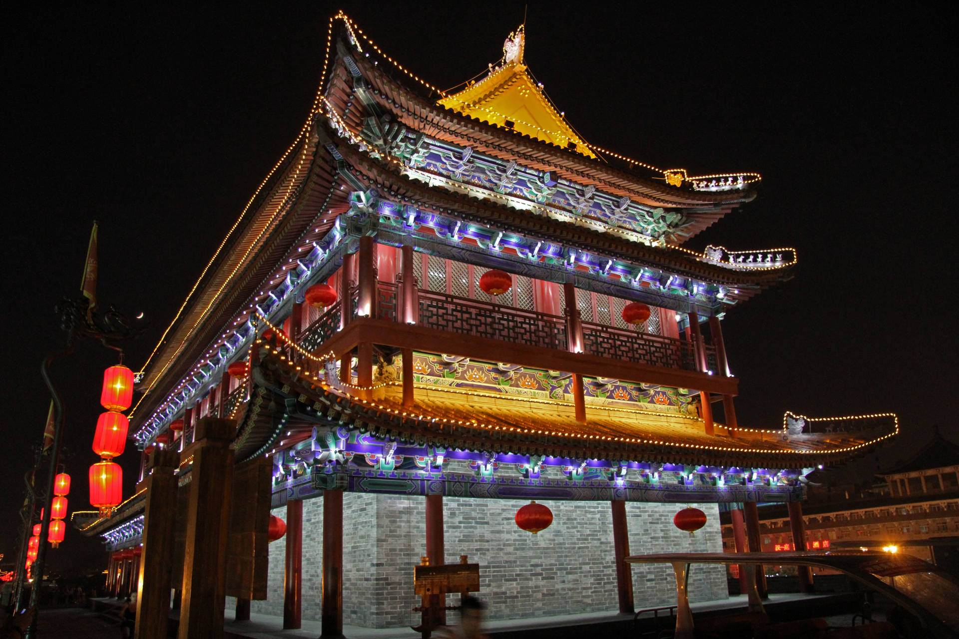 Luminous Chinese Temple Xian