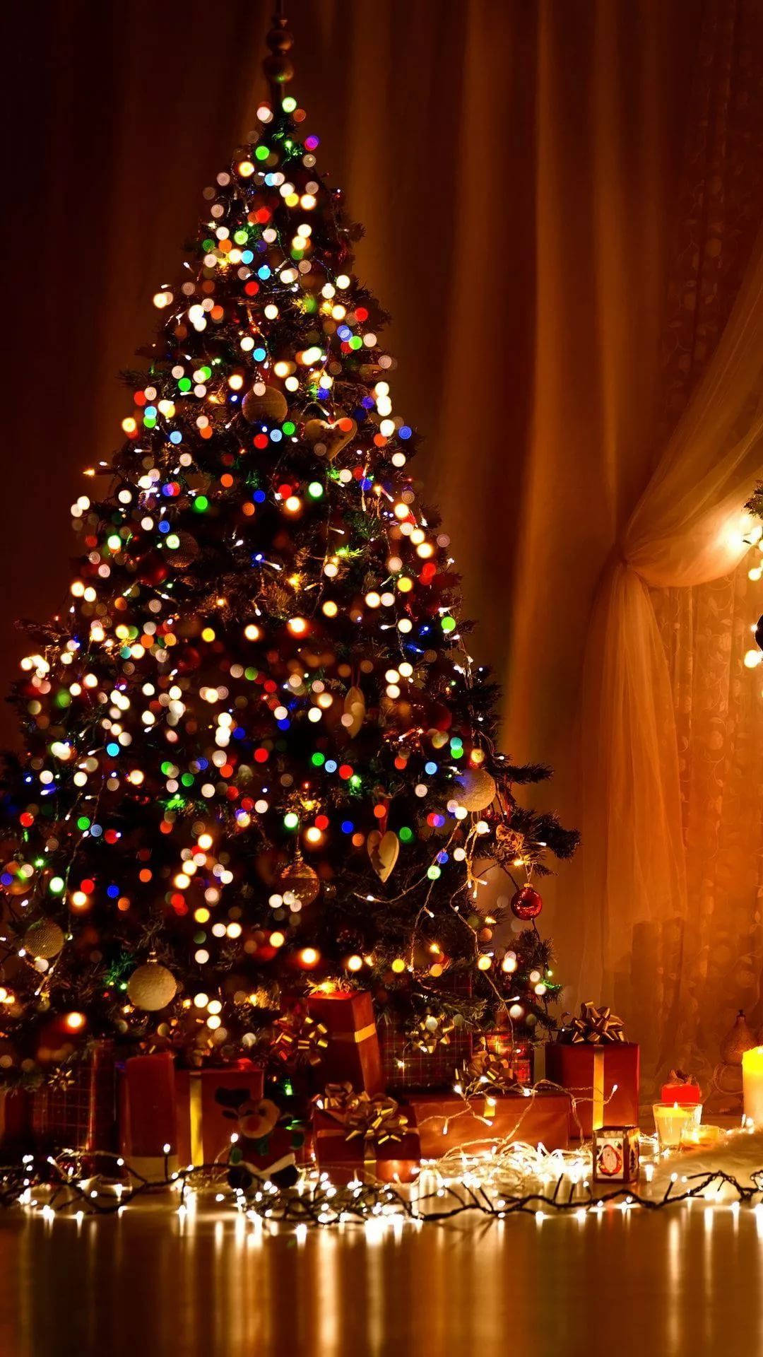 Luminous Christmas Tree Iphone Background