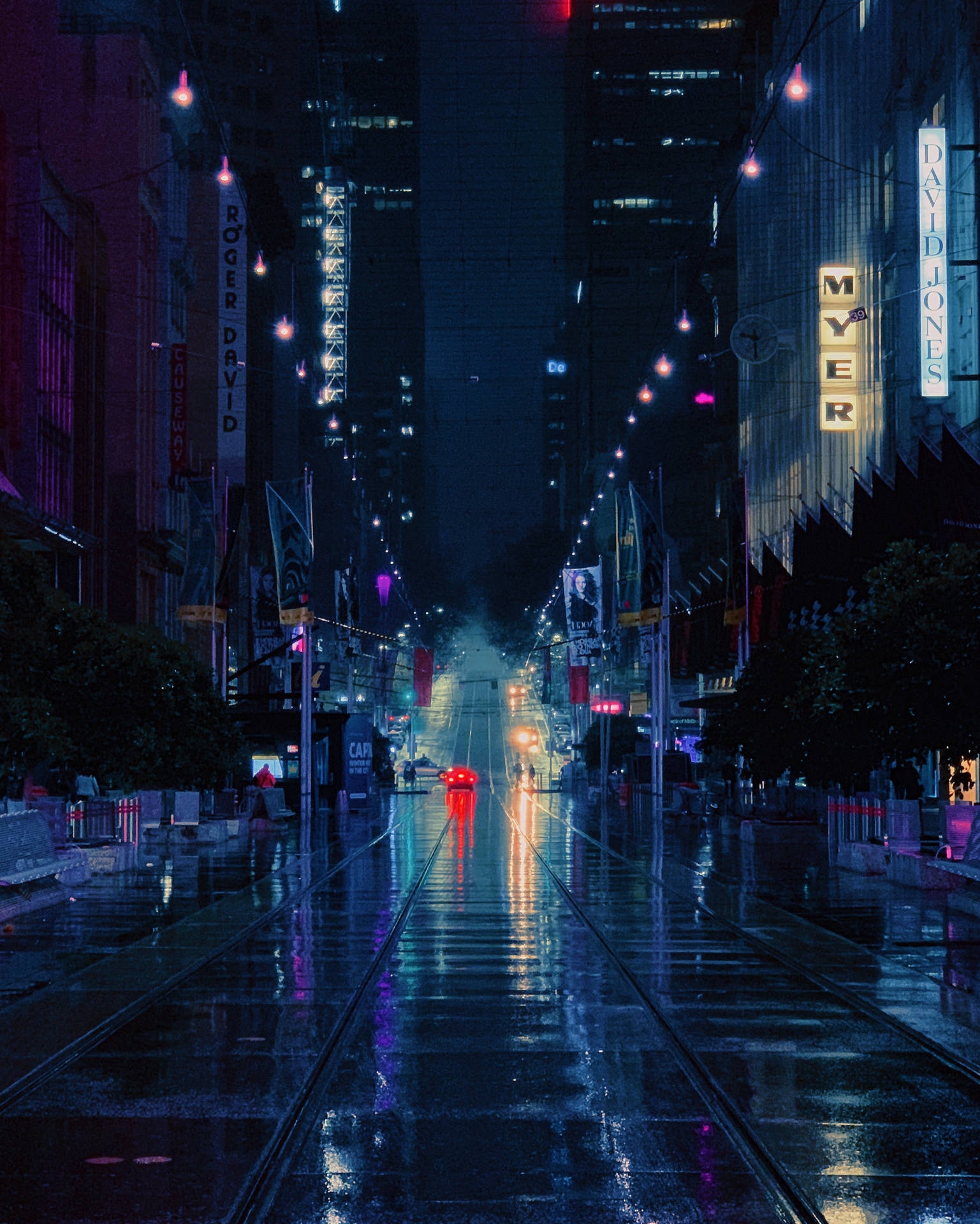 Download Luminous Cyberpunk Cityscape Wallpaper | Wallpapers.com