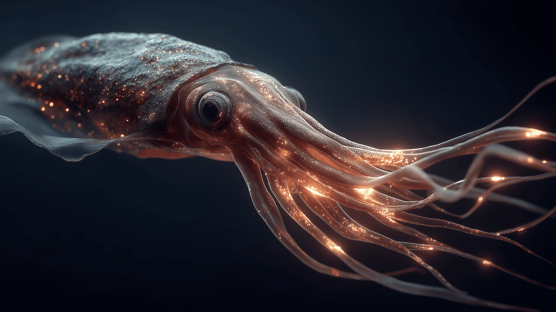 Luminous Deep-sea Squid Wallpaper