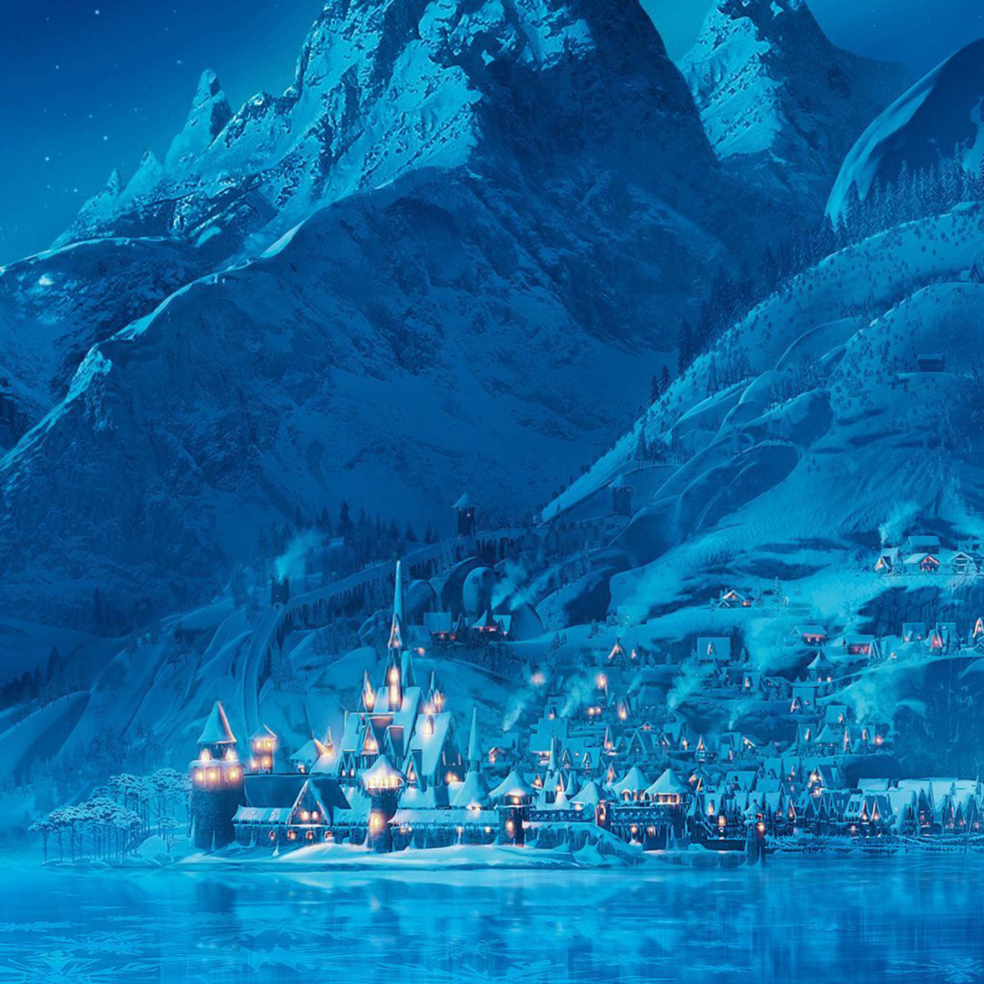 Luminous Frozen Castle Wallpaper