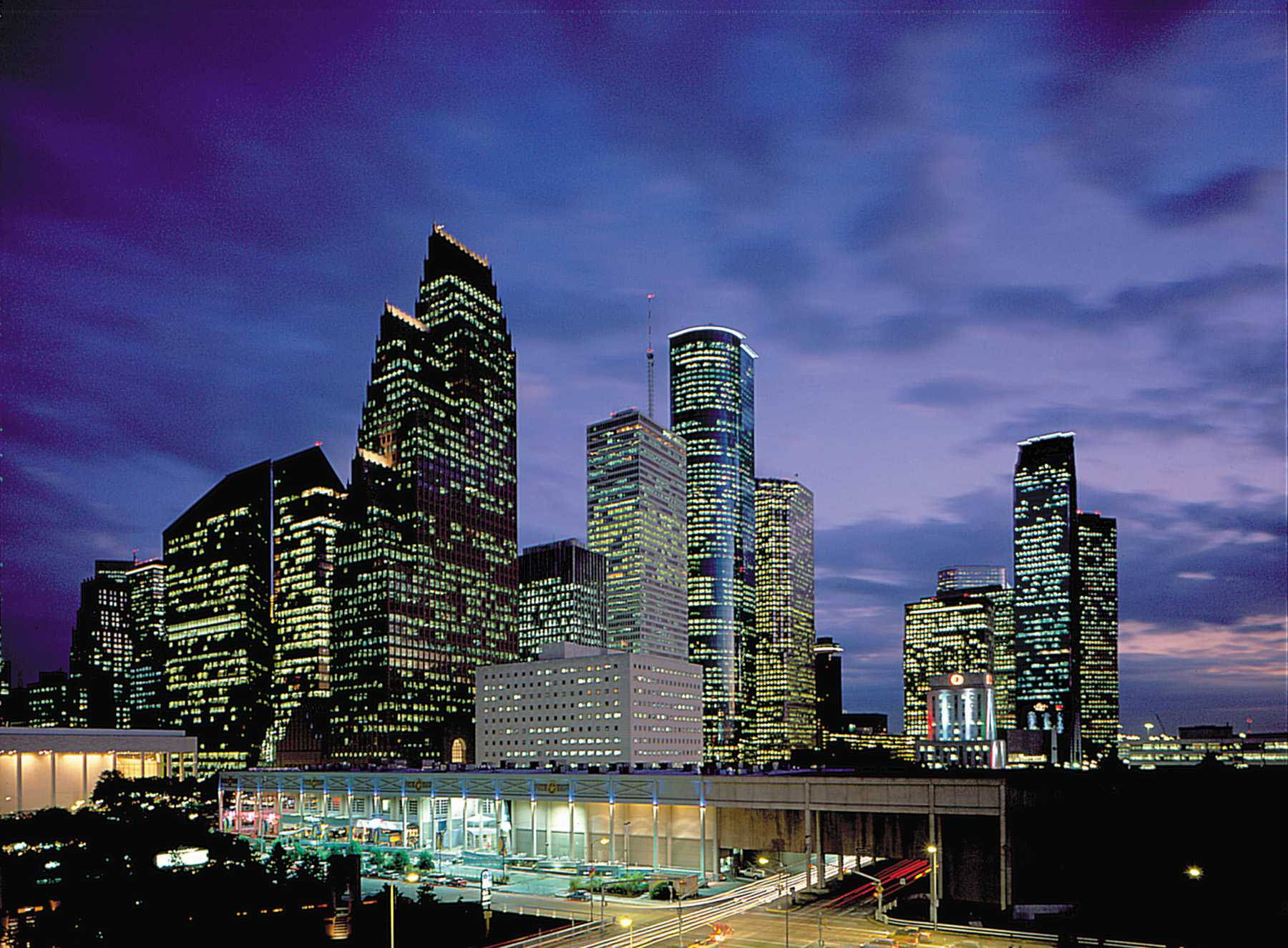 Luminous Houston Skyscrapers Wallpaper