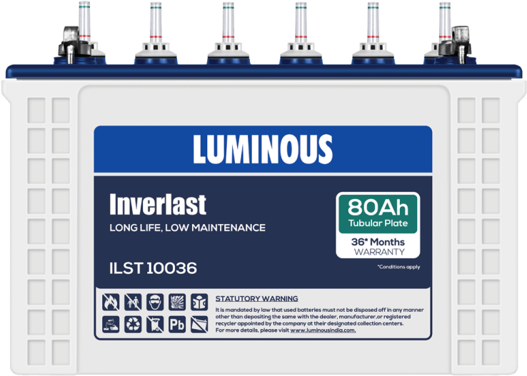 Luminous Inverlast Tubular Battery80 Ah PNG