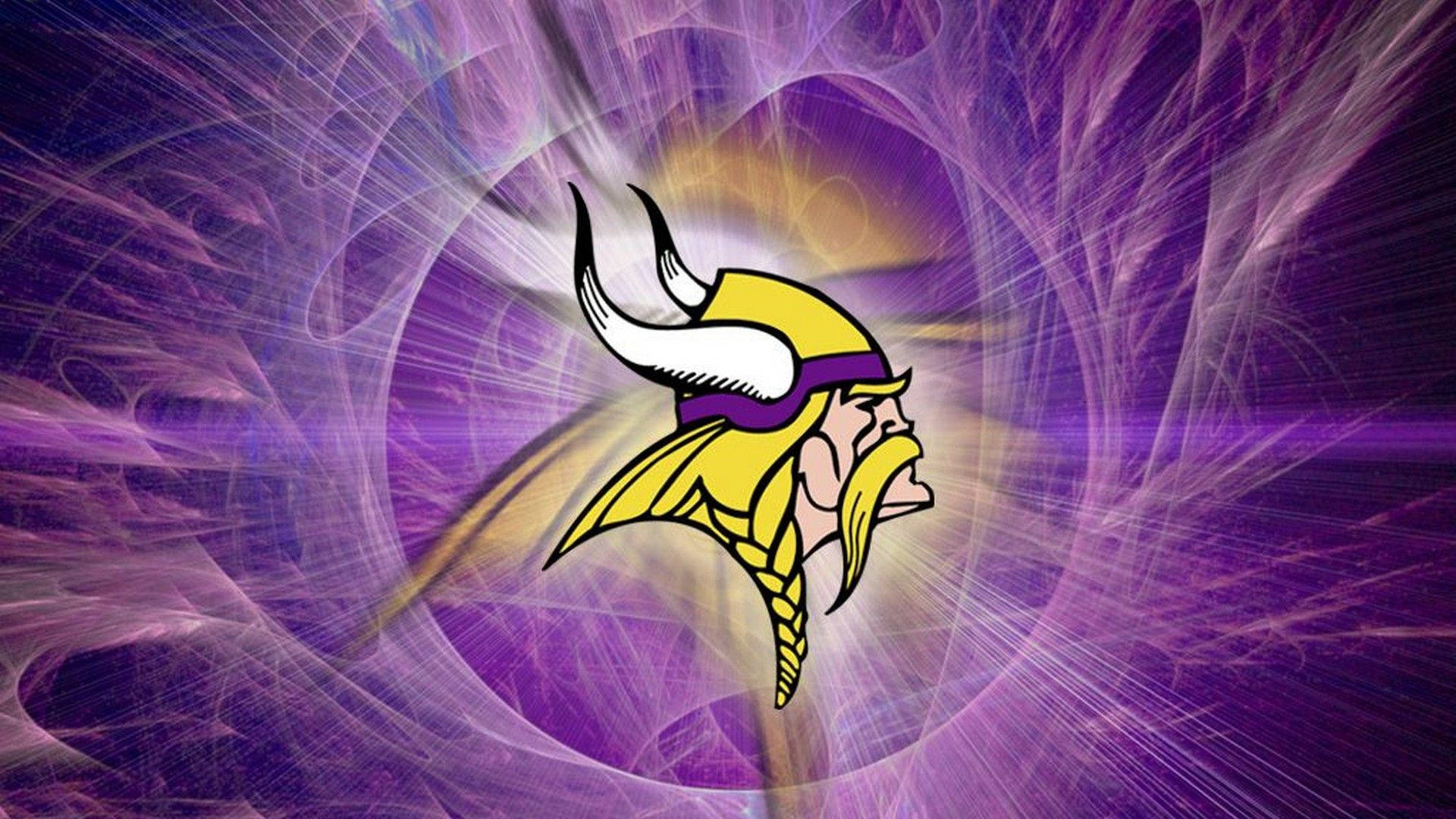 Illuminated Minnesota Vikings Logo Wallpaper