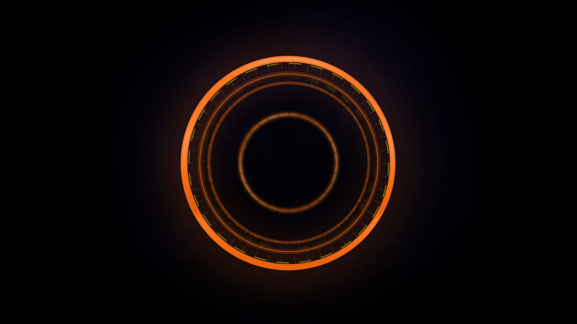 Luminous Orange Circles Wallpaper
