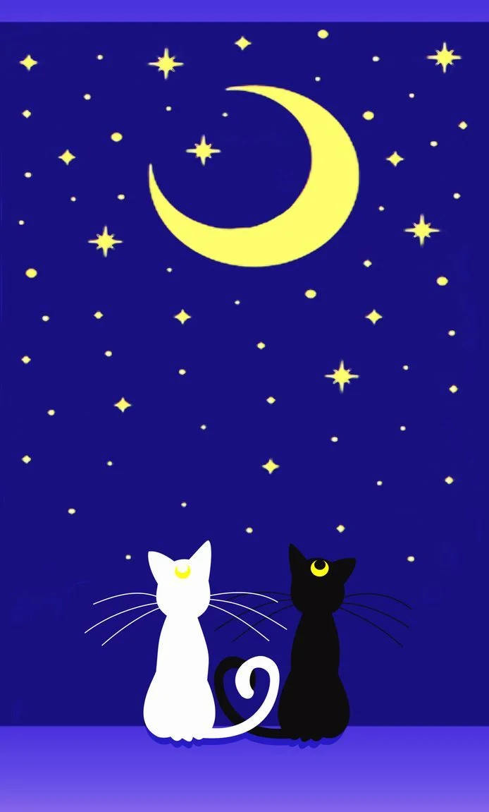 Luna And Artemis Sailor Moon iPhone Wallpaper
