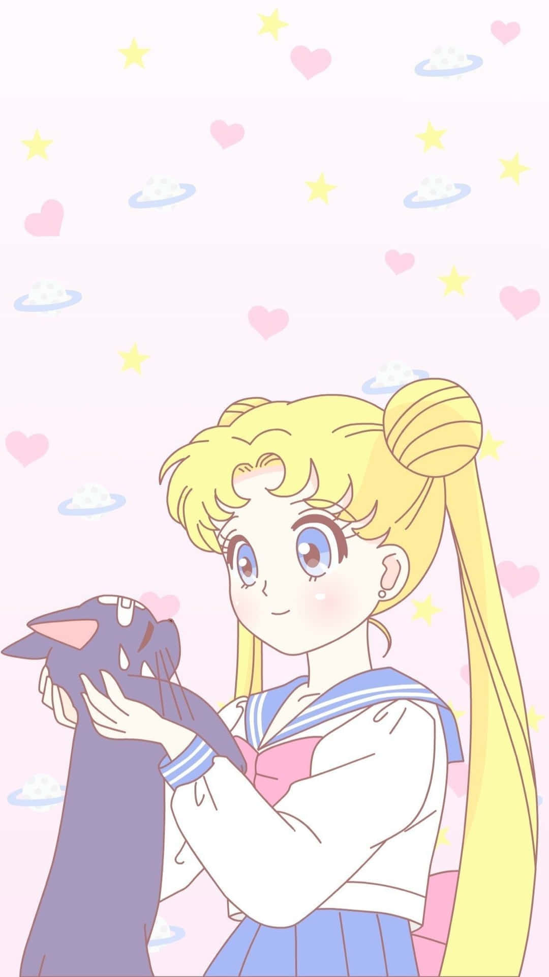 Tag en tur til de måneskinnede nattehimmel og se de smukke Sailor Moon og Luna figurer svæve gennem luften. Wallpaper