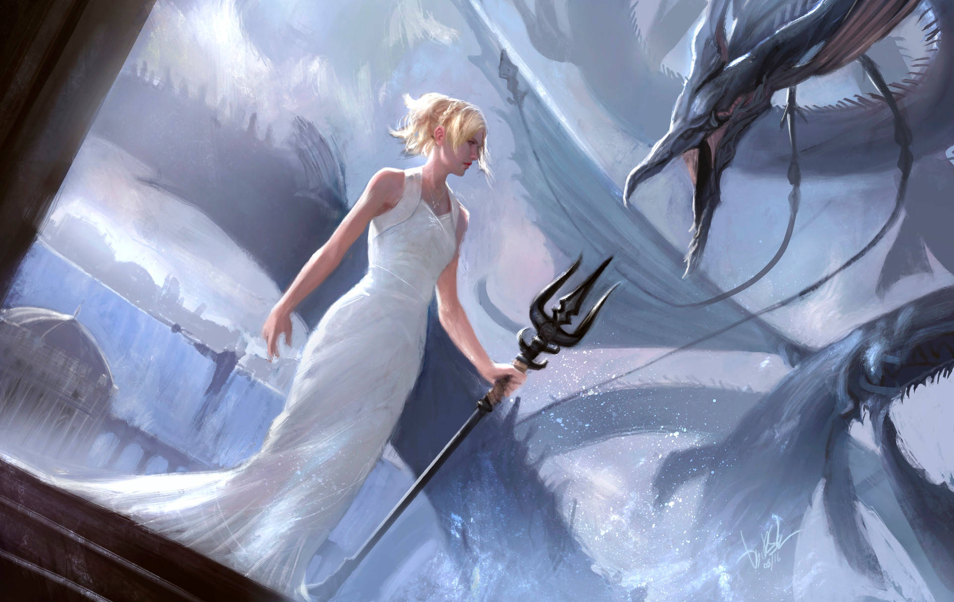 Lunafreya With Leviathan Final Fantasy Xv Picture