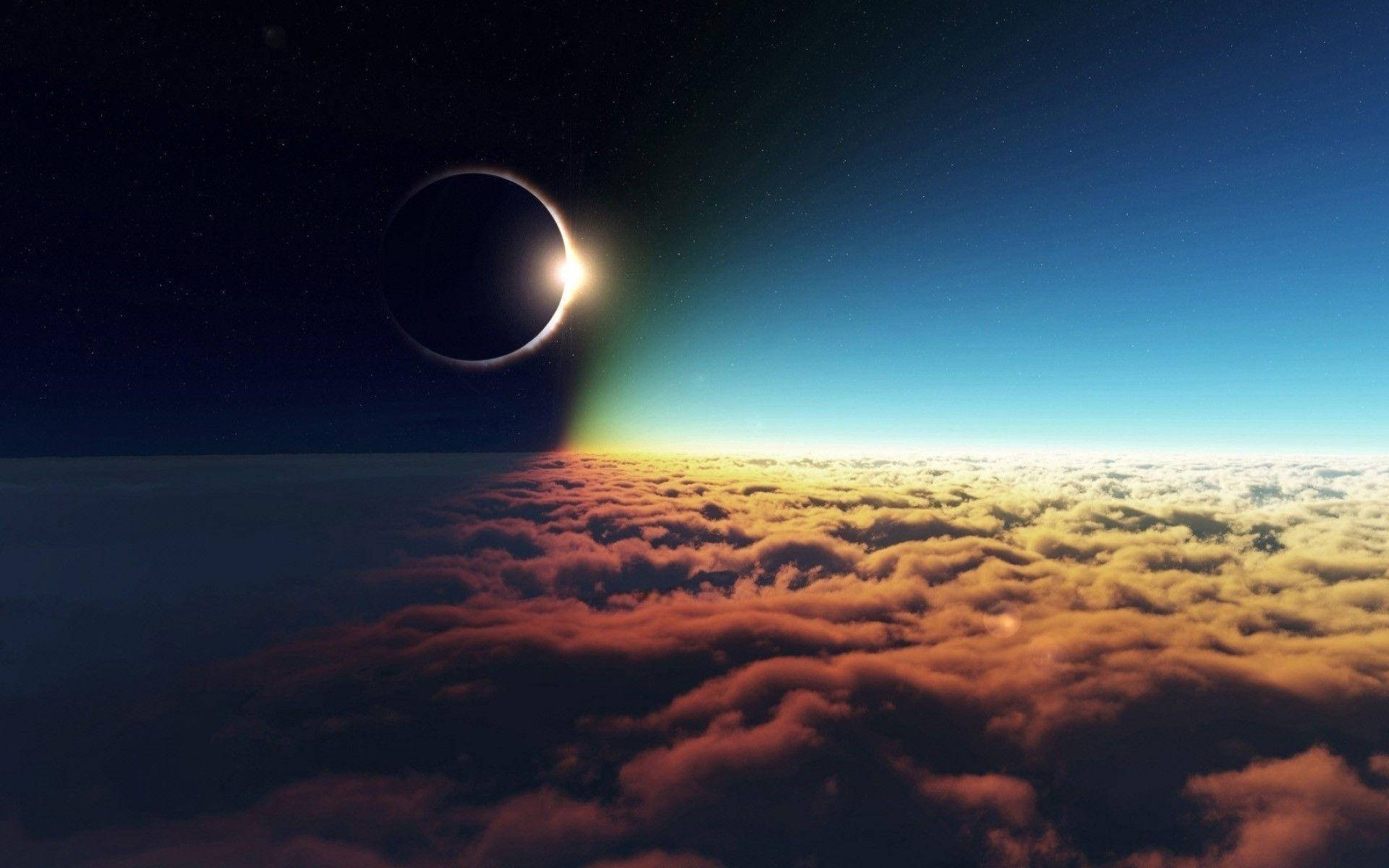 Eclipselunar Y Nubes Fondo de pantalla