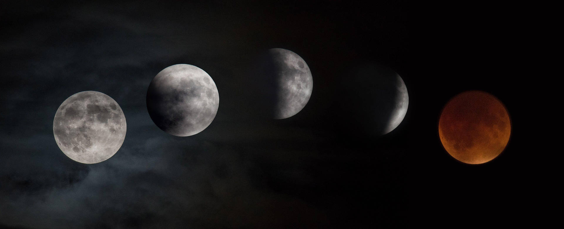 Lunar Eclipse Overcast Wallpaper