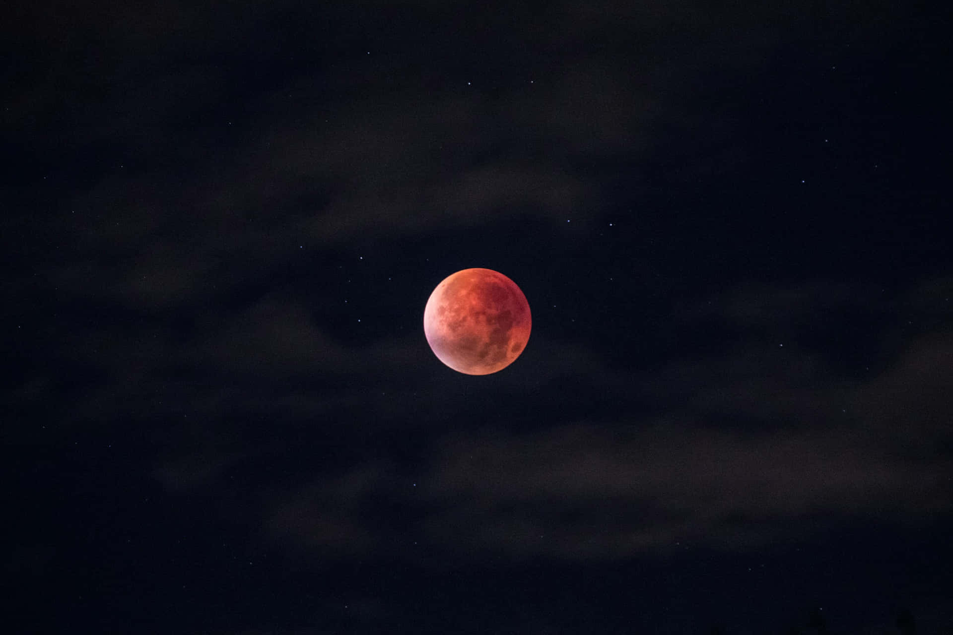 Lunar Eclipse Red Moon Night Sky Wallpaper