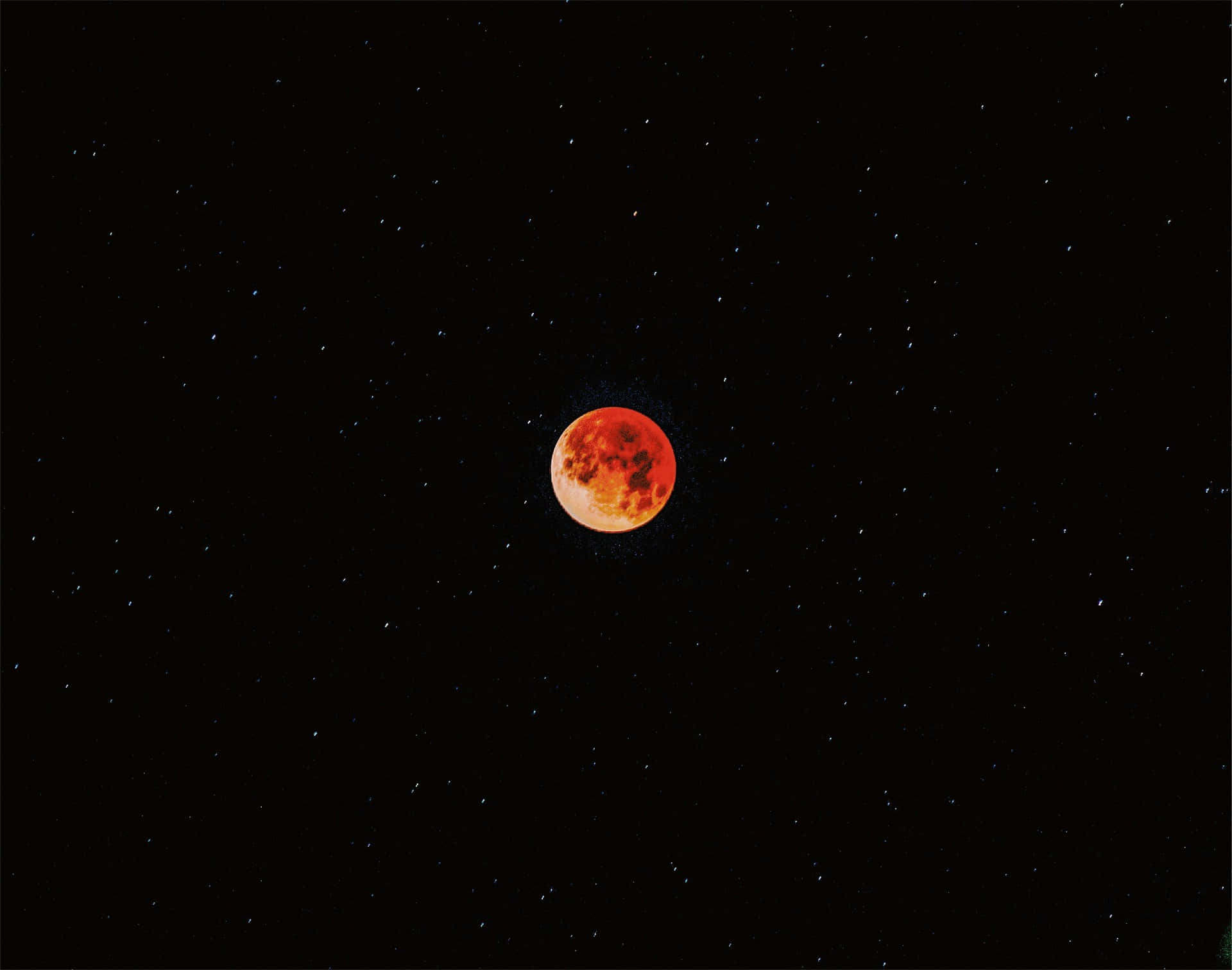 Lunar Eclipse Red Moon Starry Sky Wallpaper