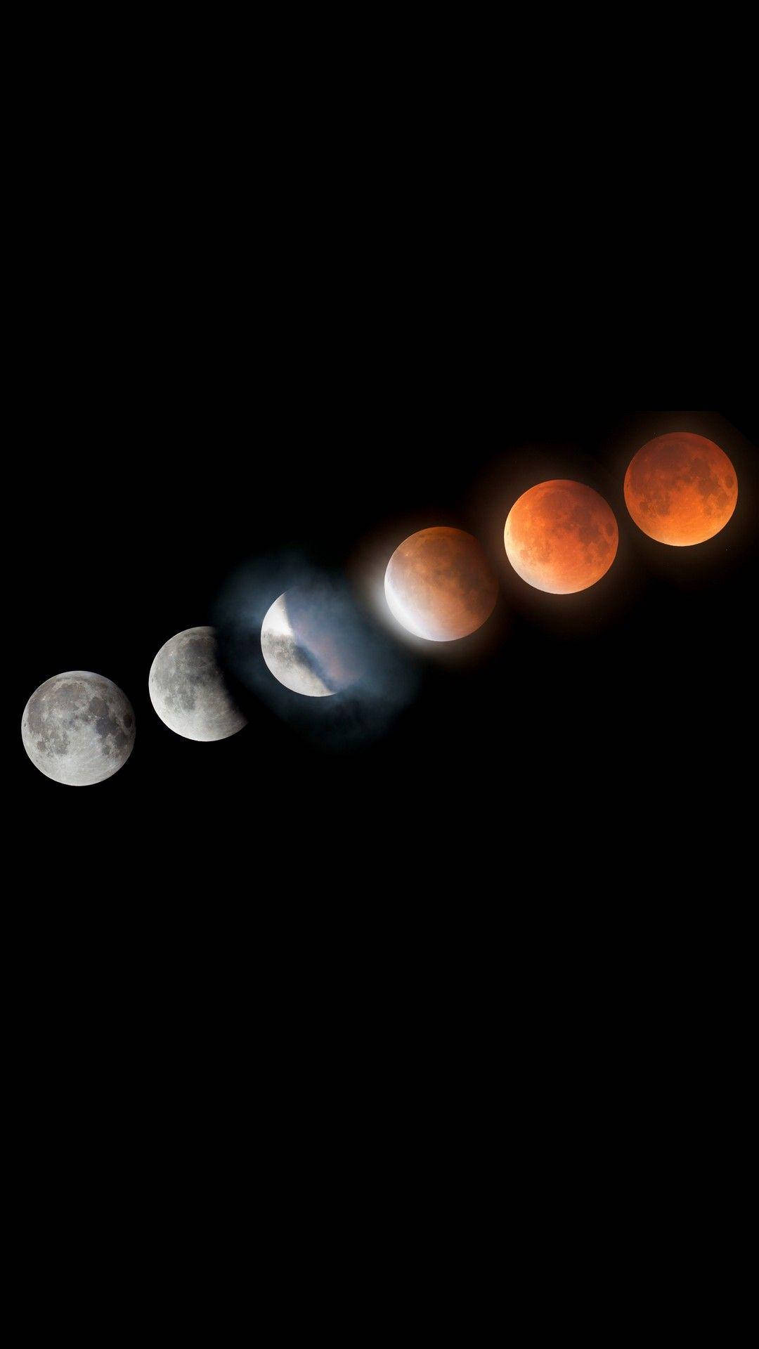 Lunar Eclipse Six Phases Wallpaper