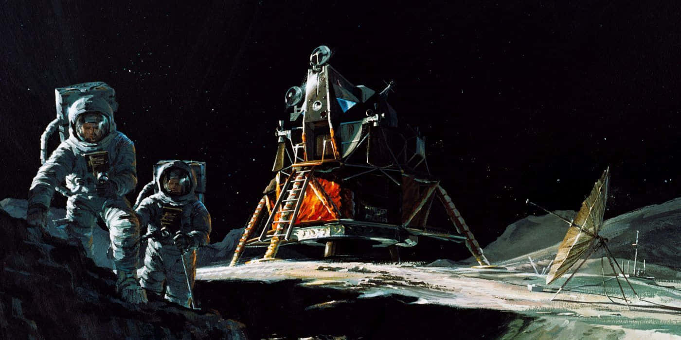 Lunar_ Landing_ Astronauts_ Artwork Wallpaper