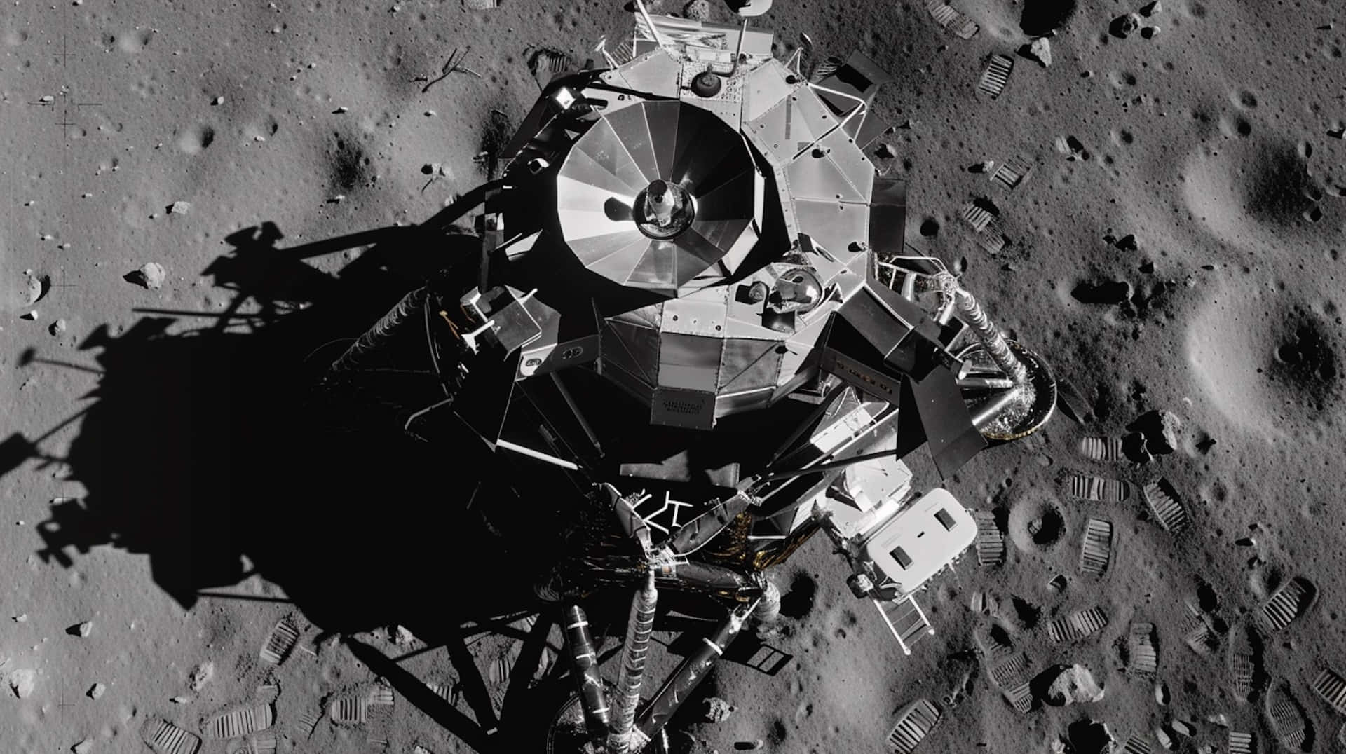 Lunar Module Op Maanoppervlak Achtergrond