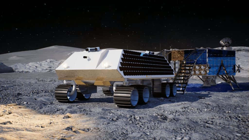 Roverlunar Explorando La Superficie De La Luna Fondo de pantalla