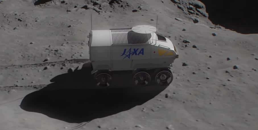 Astronautaexplorando La Superficie De La Luna Con Un Rover Lunar. Fondo de pantalla