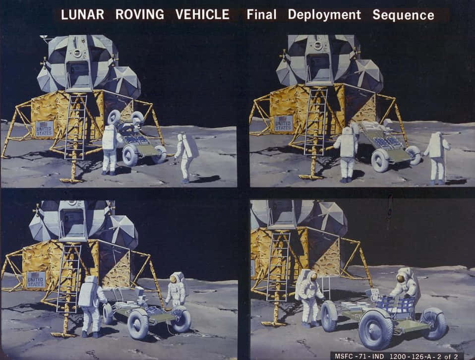 Roverlunar Explorando La Superficie De La Luna. Fondo de pantalla