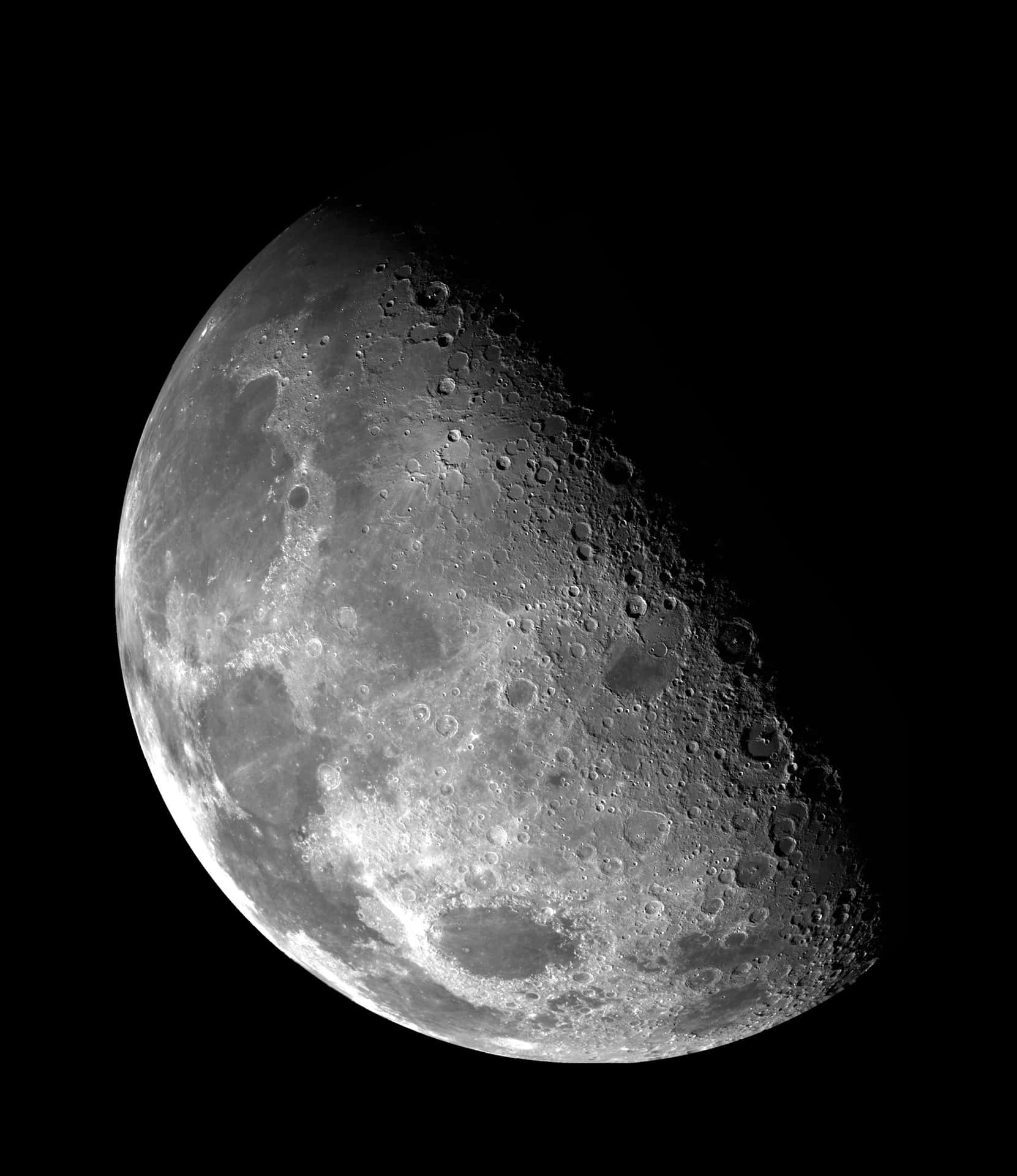 Lunar_ Surface_with_ Craters_ Photo Wallpaper