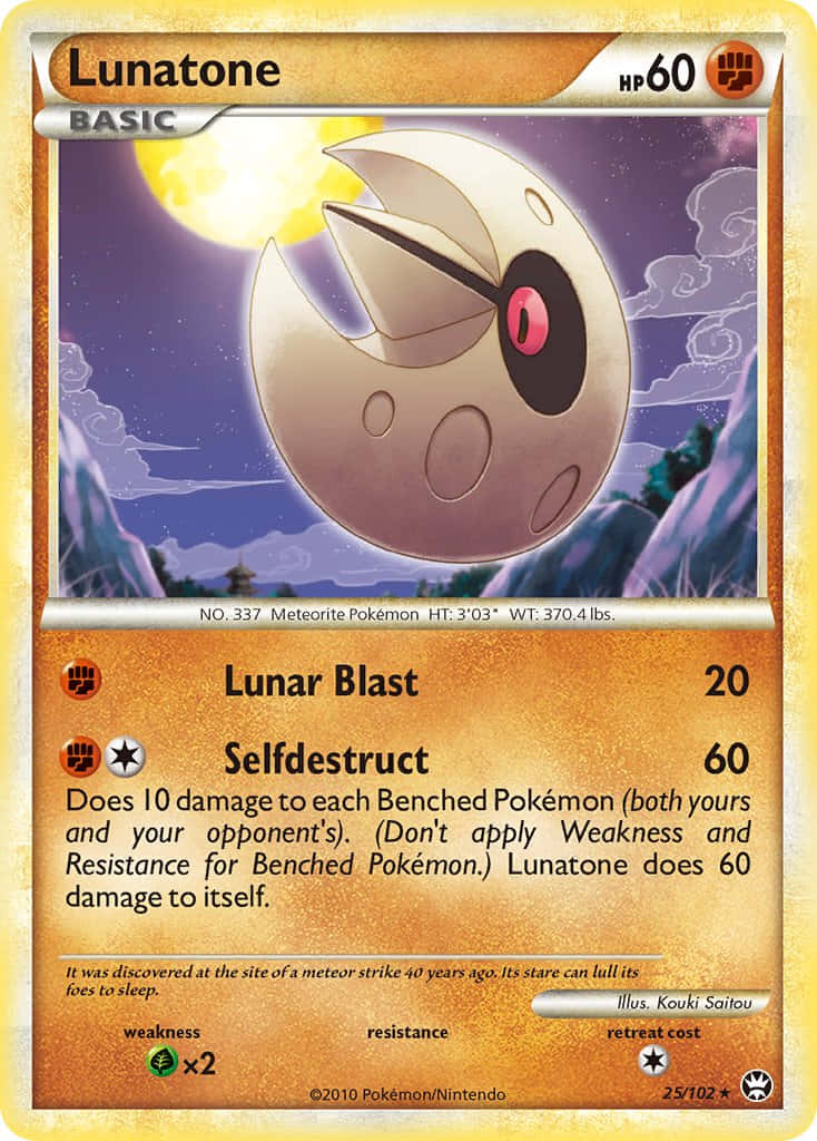 Lunatone Lunar Blast Pokémon Ruilkaart Achtergrond