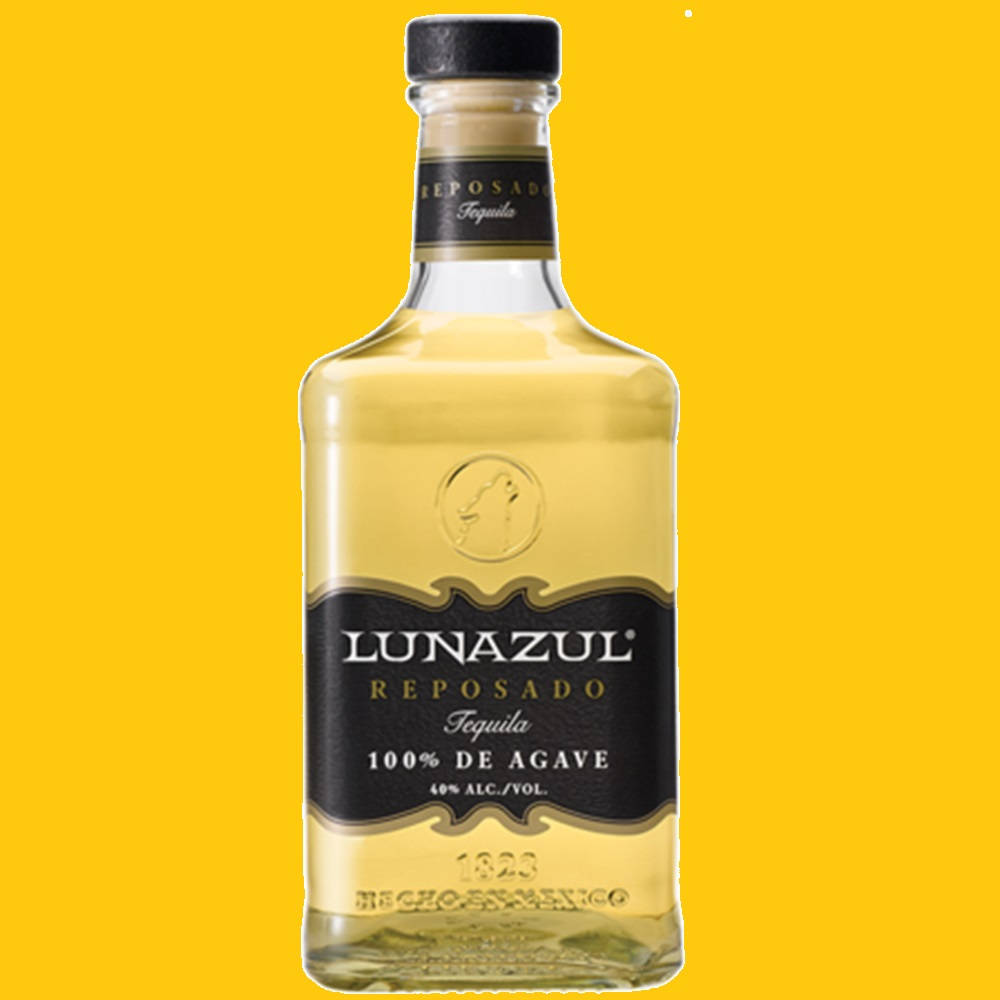 Lunazul Blanco Tequila Yellow Background Wallpaper