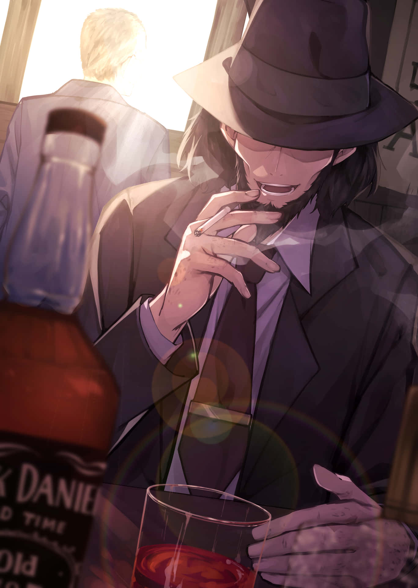 Elelegante Daisuke Jigen Con Su Reconocible Sombrero Y Cigarrillo En Lupin Iii. Fondo de pantalla