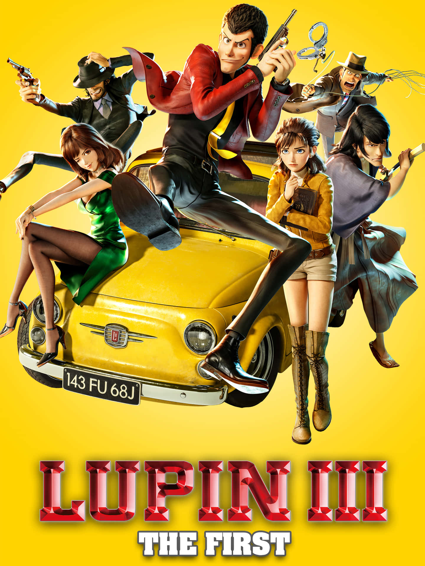 Lupin III and Laetitia Bresson in an action-packed scene Wallpaper