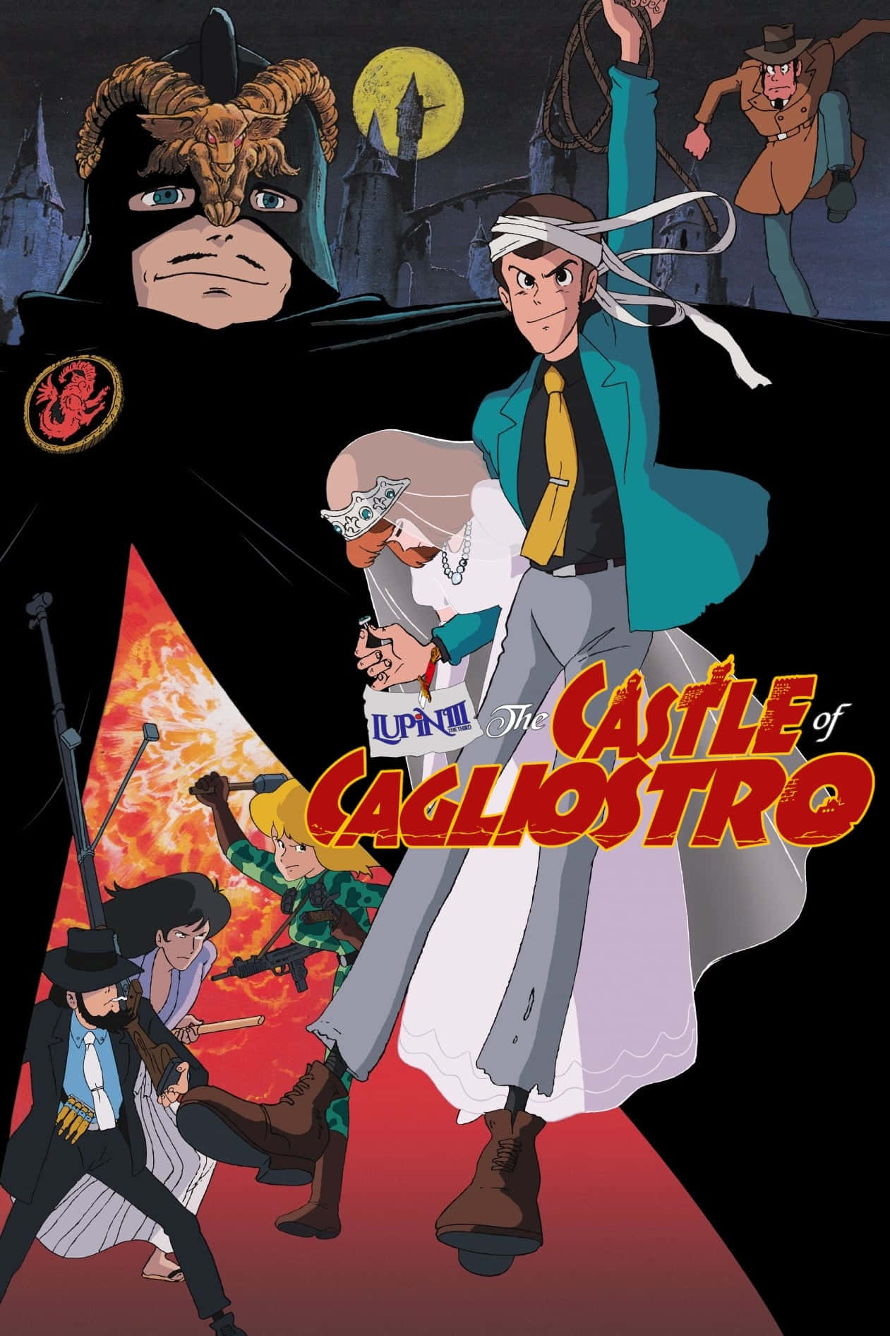 Lupin III and his gang in front of Castle of Cagliostro Wallpaper
