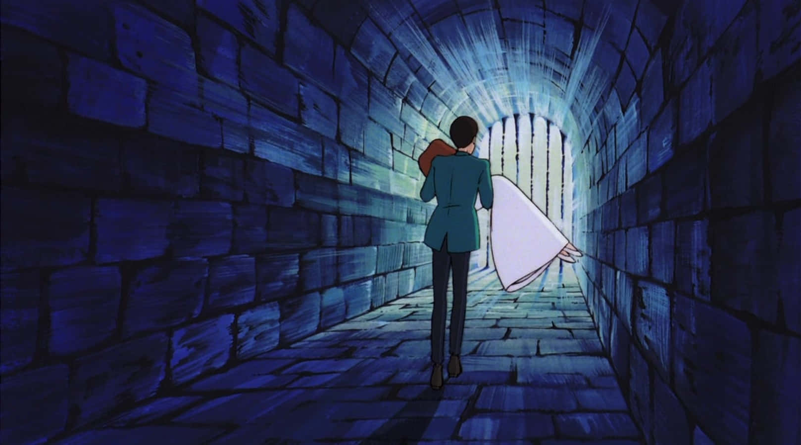 Lupin III in Action at the Iconic Castle of Cagliostro Wallpaper