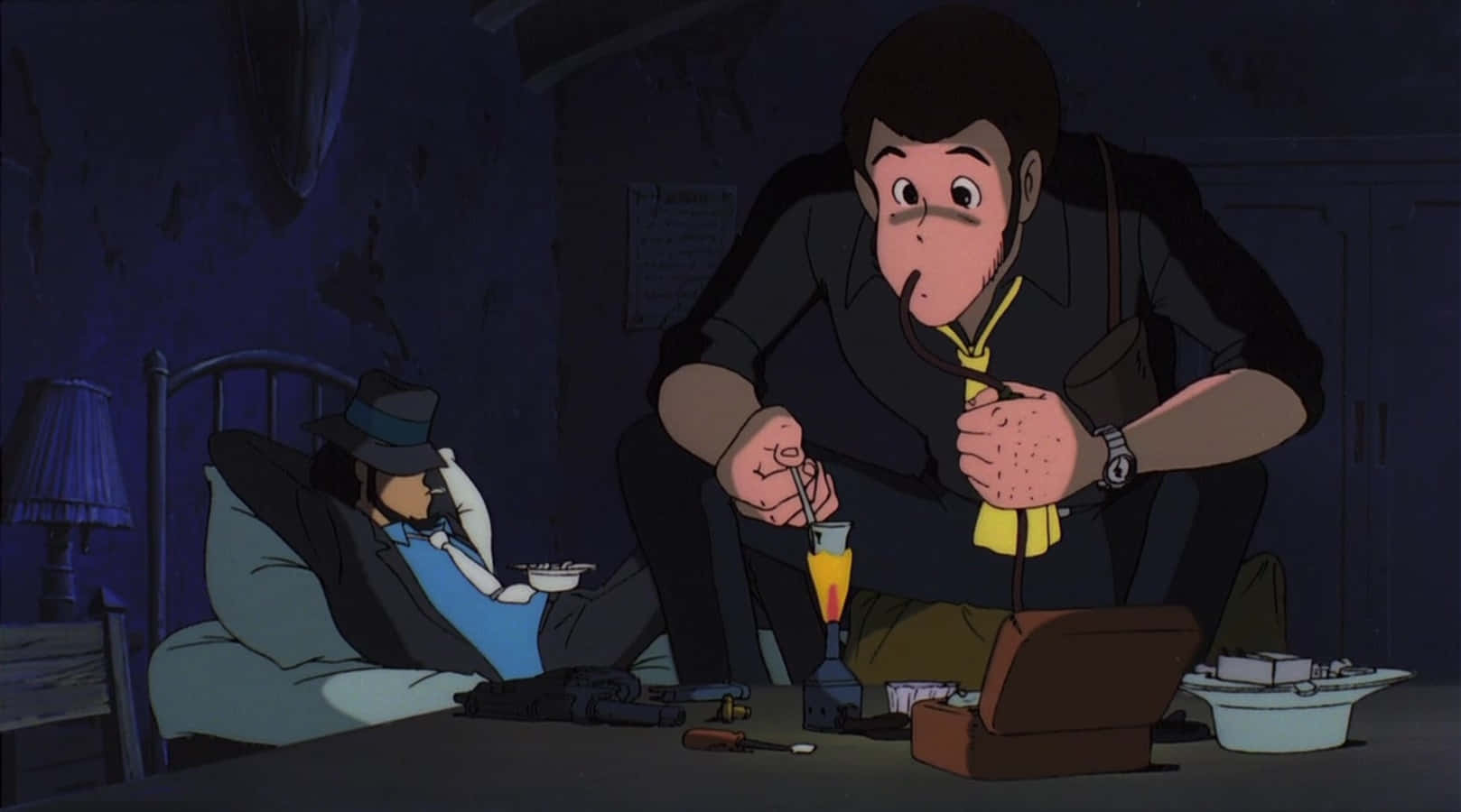 Lupin III and his gang in action at The Castle of Cagliostro Wallpaper