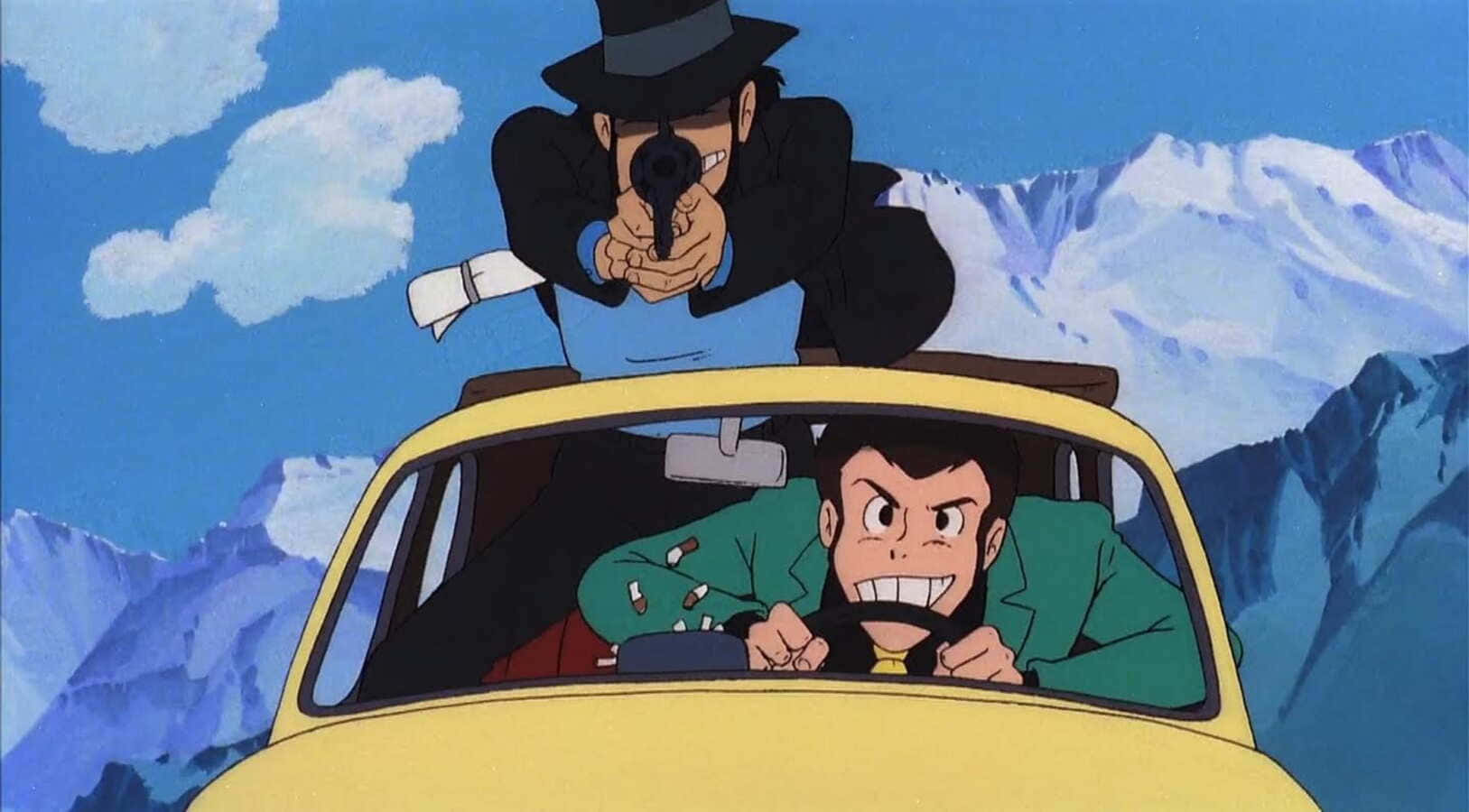 Lupin III and friends in an action-packed adventure at The Castle of Cagliostro Wallpaper