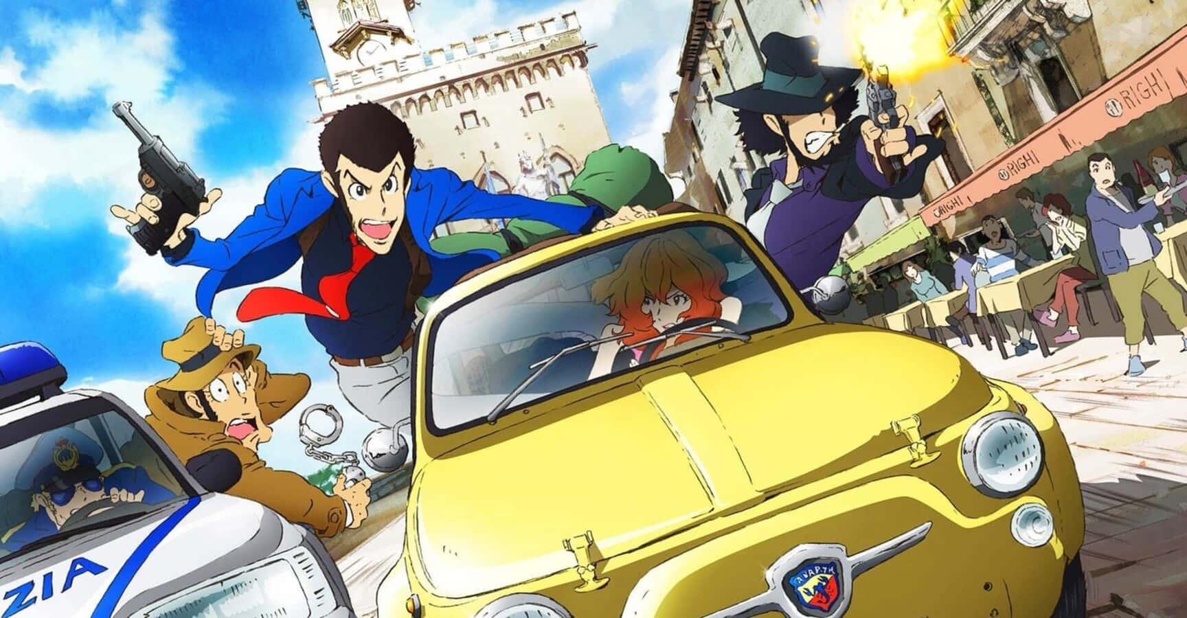 Lupin III and his gang in The Castle of Cagliostro Wallpaper