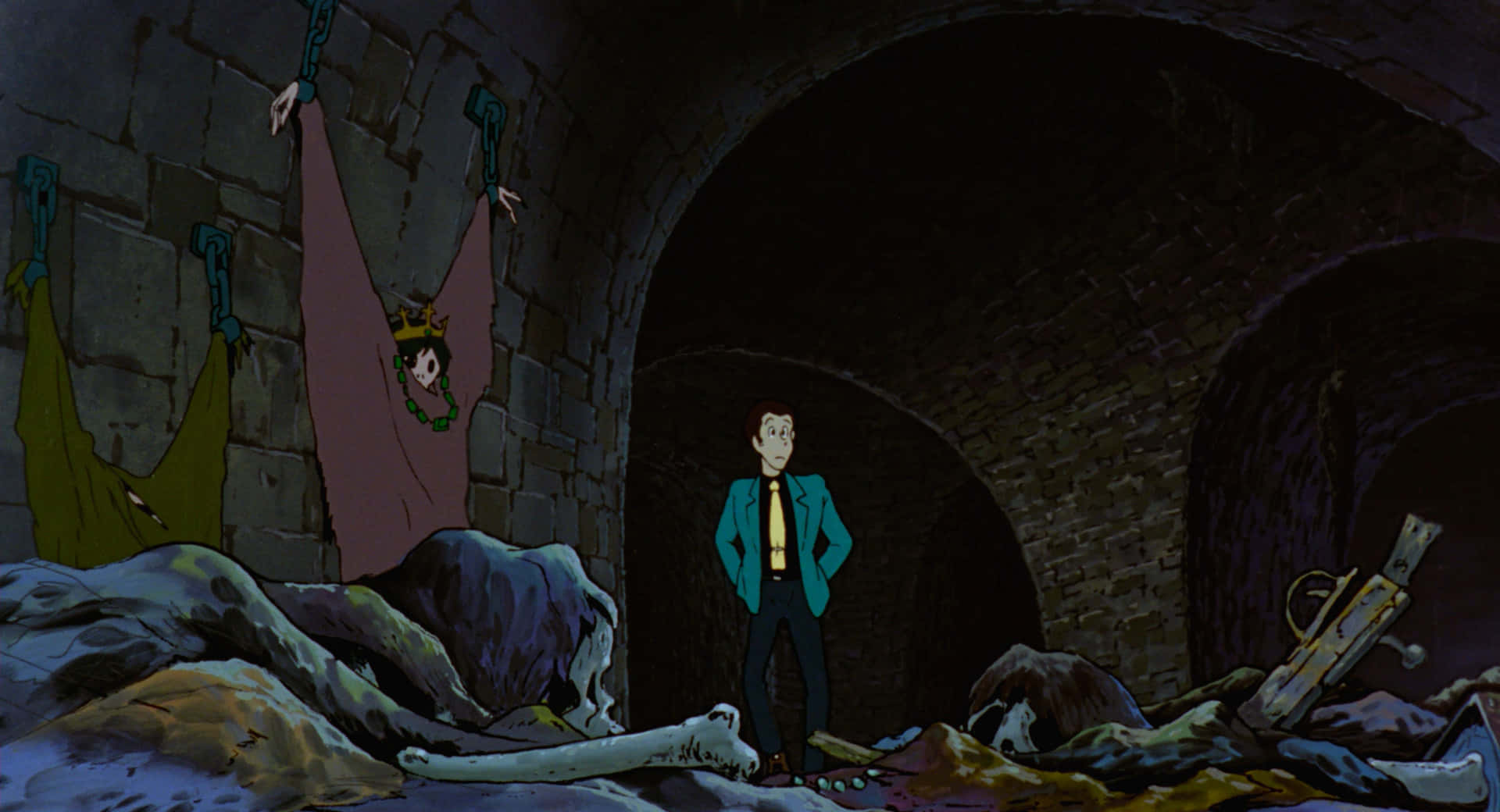 Lupin and Clarisse in The Castle of Cagliostro Wallpaper