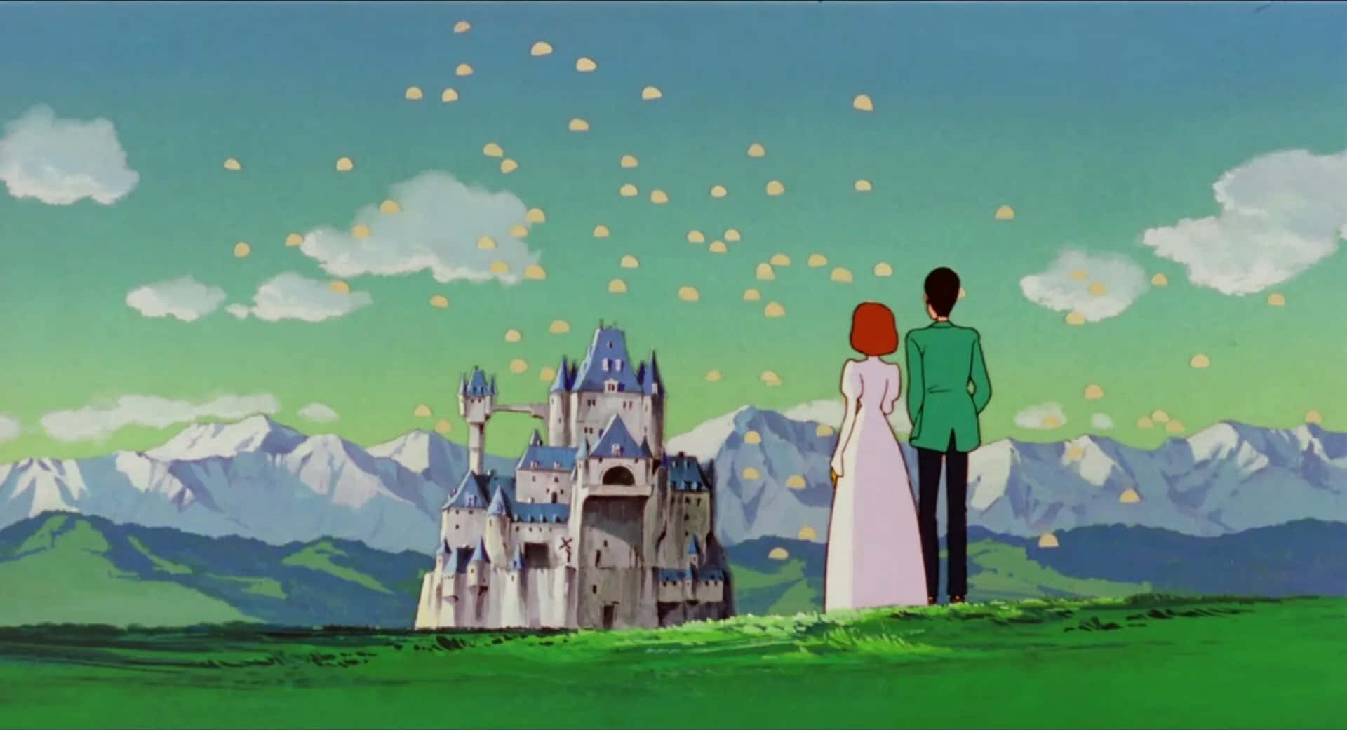 Lupiniii Y Clarisse En Un Viaje Romántico En El Castillo De Cagliostro Fondo de pantalla