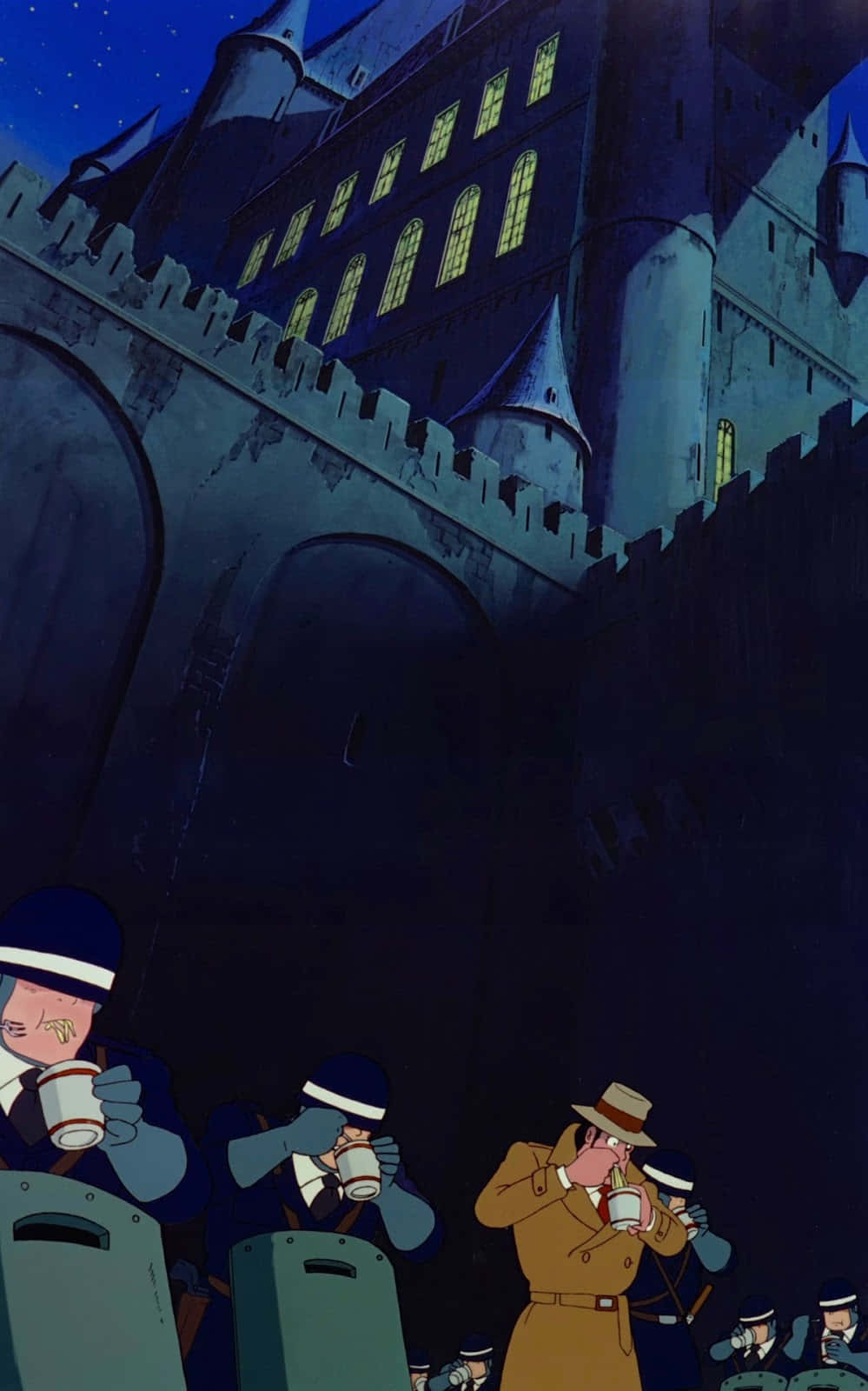 Lupin III and his companions in action in The Castle of Cagliostro Wallpaper