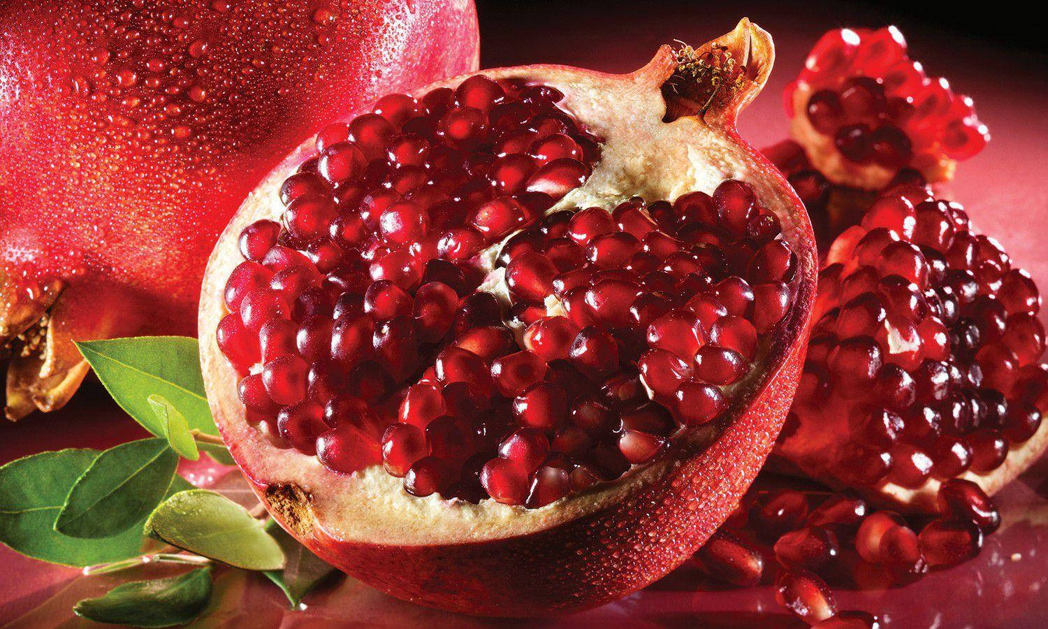 Luscious Red Pomegranate Fruit Wallpaper